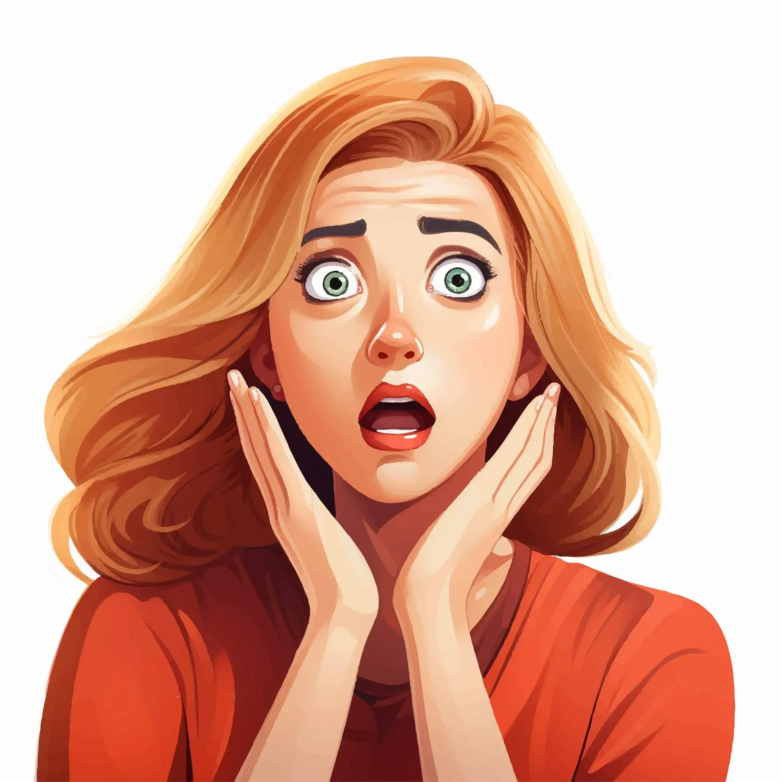 Surprised Young Woman Vector Illustration — free download from Dotvec