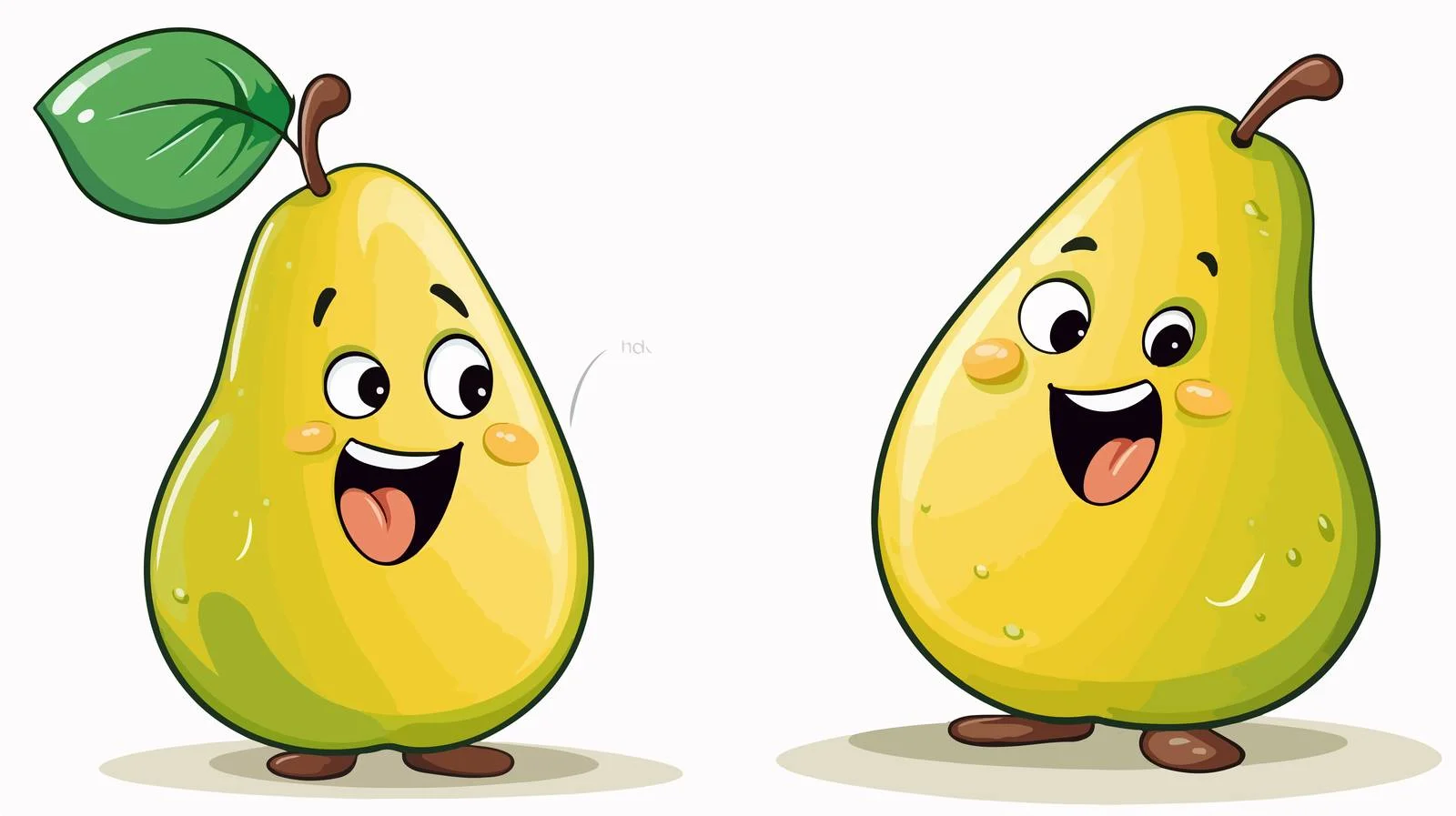 Pear Cartoon with Speech Bubble Illustration — free download from Dotvec