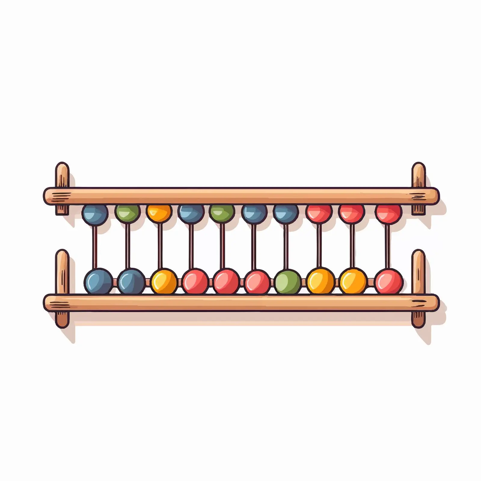 Abacus Line Vector Illustration on White Background – free math tool image from Dotvec