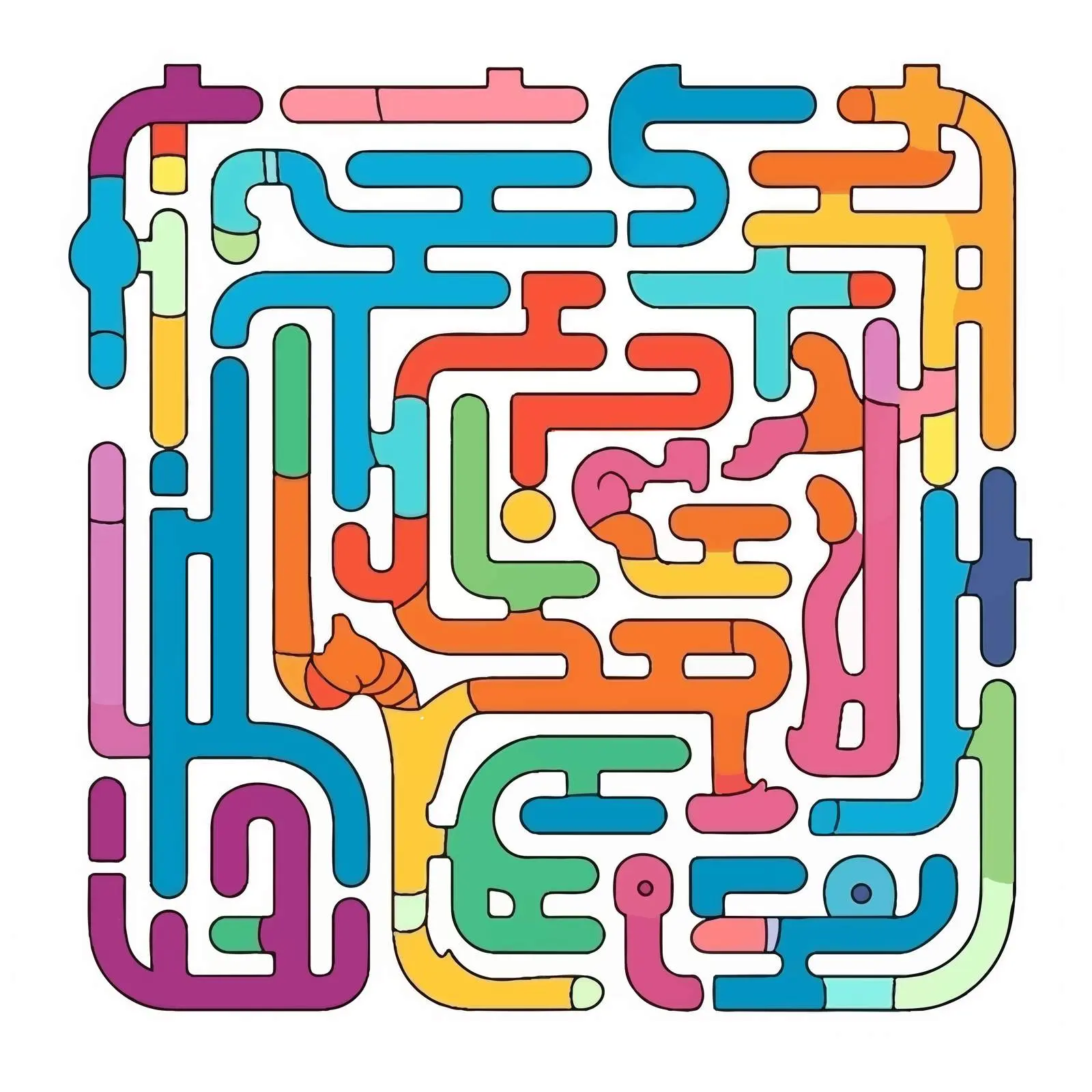 Abstract Square Labyrinth Educational Game for Kids – free fun for kids image from Dotvec