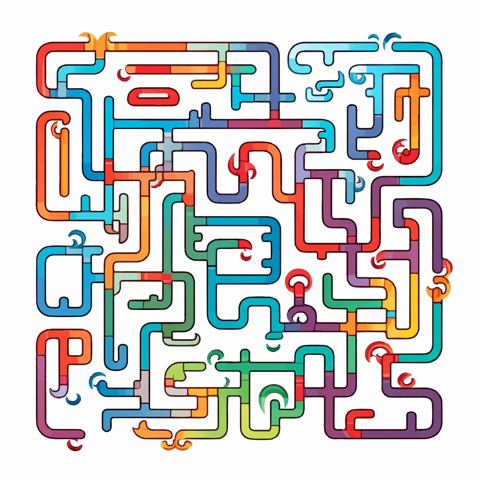 Abstract Square Labyrinth Educational Game for Kids — free download from Dotvec