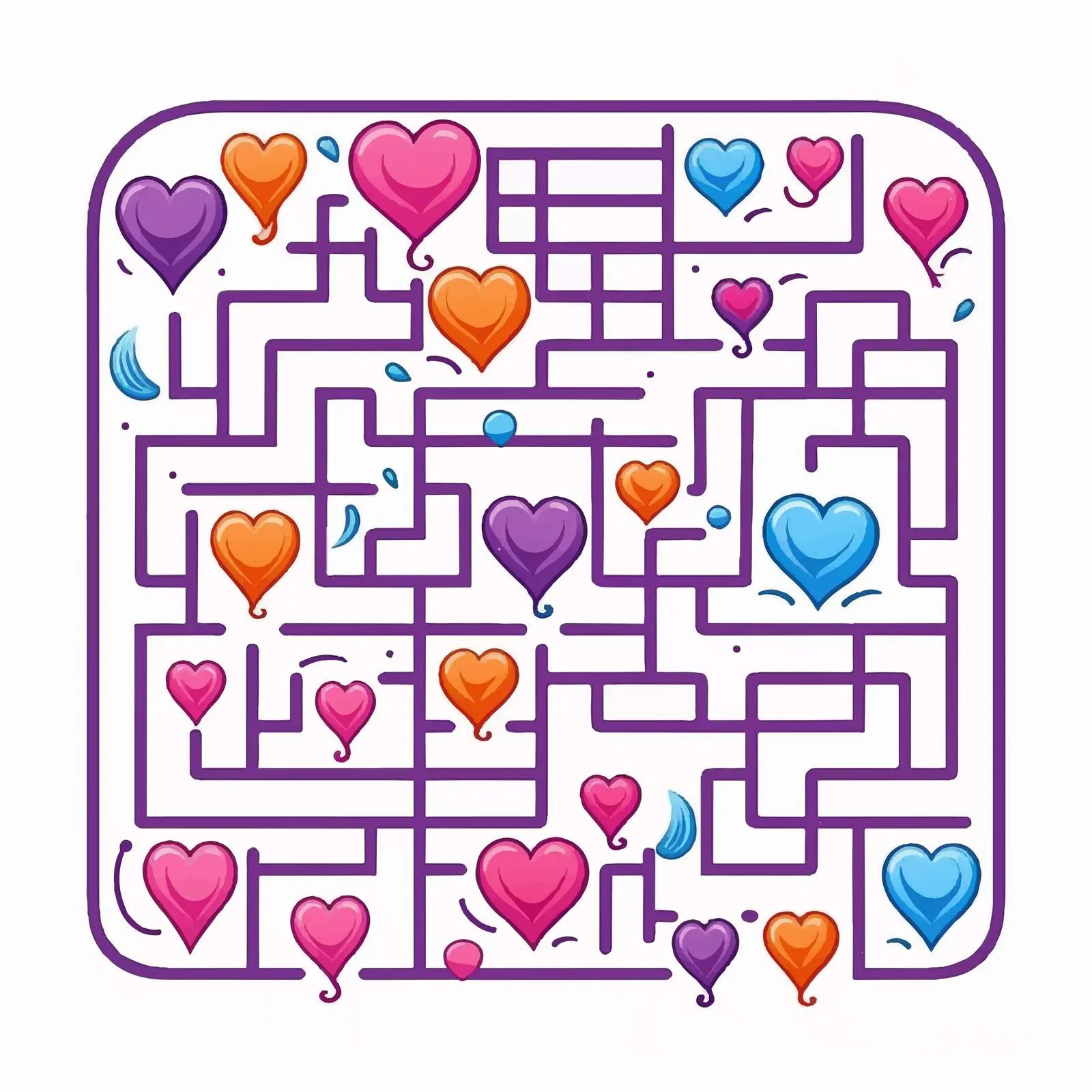 Abstract Square Labyrinth Educational Game for Kids — free download from Dotvec