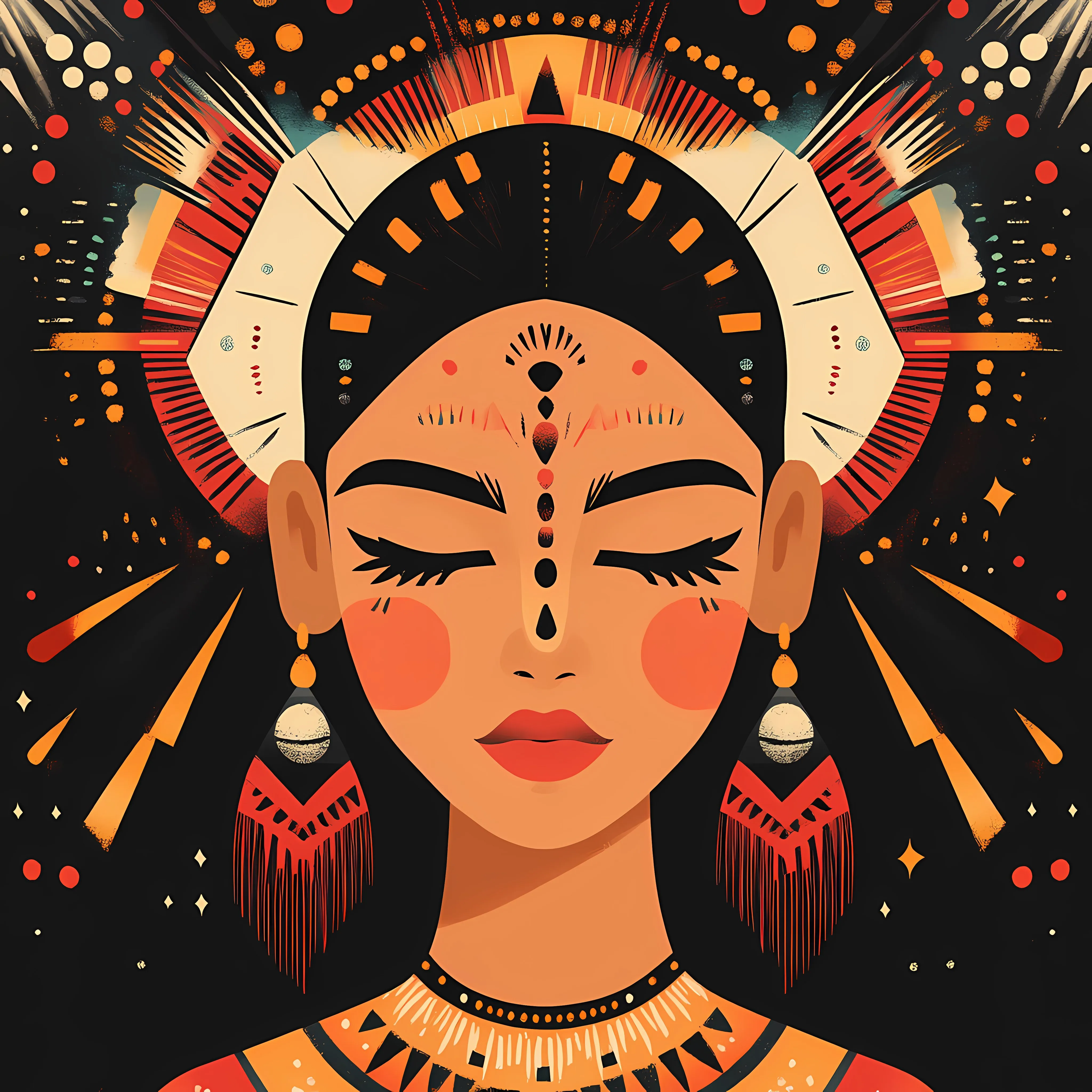 Abstract Aztec Atmosphere American Art Background – free textured art image from Dotvec