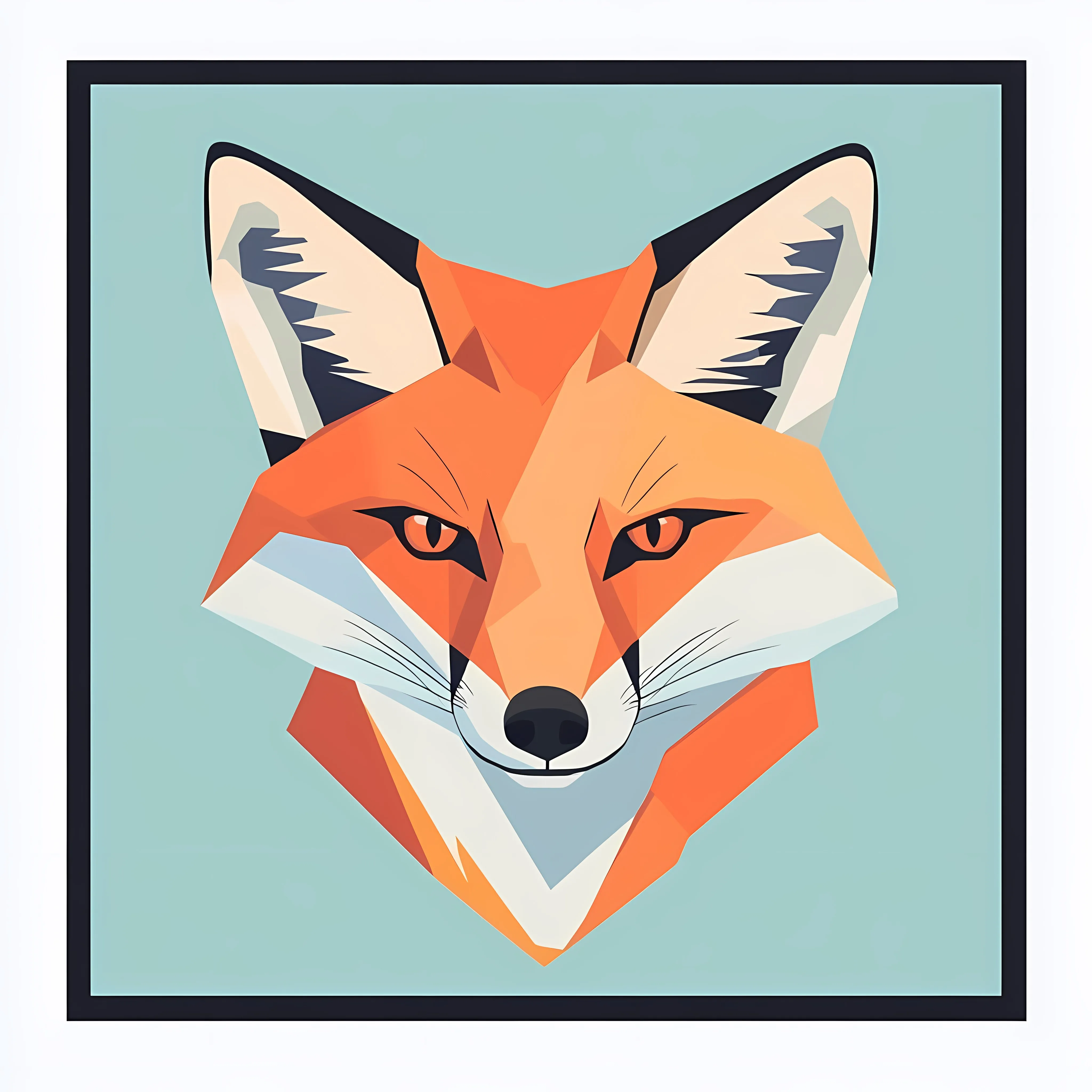 Abstract Fox Icon Flat Vector Illustration — free download from Dotvec