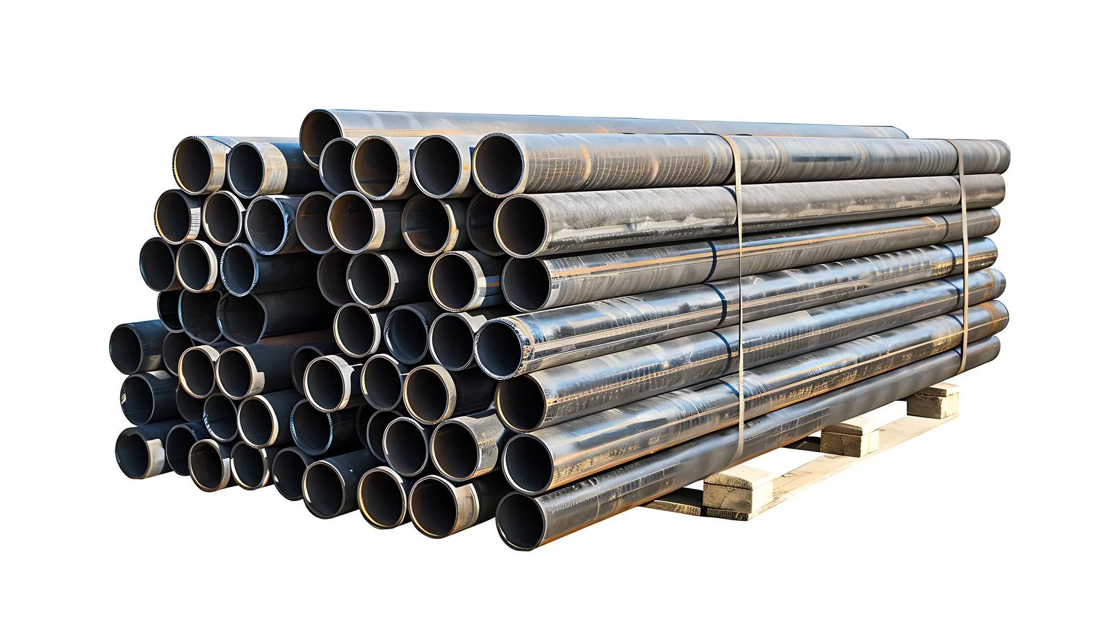Steel Pipes Stacked on Pallet Background — free download from Dotvec