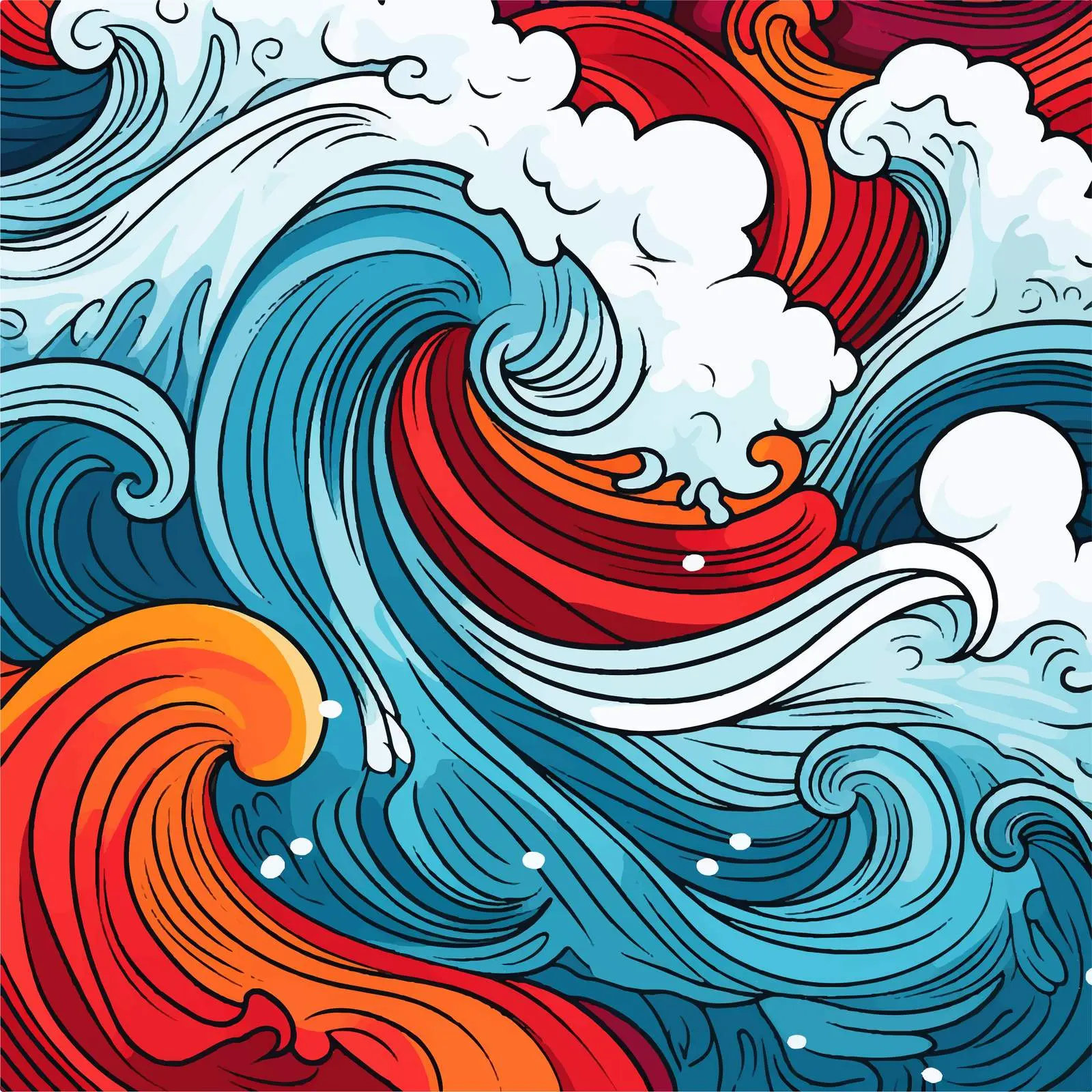Hand-Drawn Wave Pattern Vector Illustration — free download from Dotvec