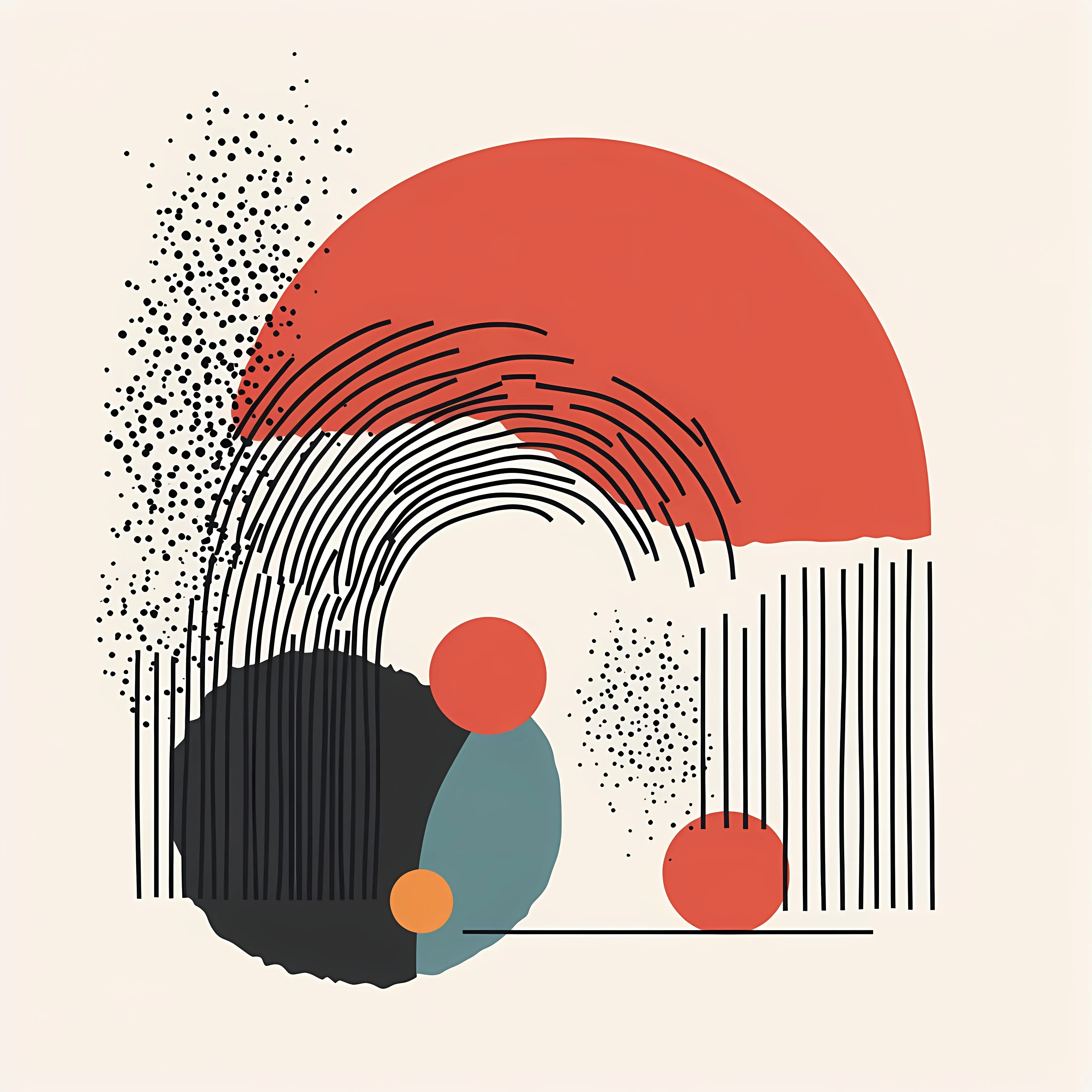 Abstract Doodle Semicircle Decorative Element Vector — free download from Dotvec