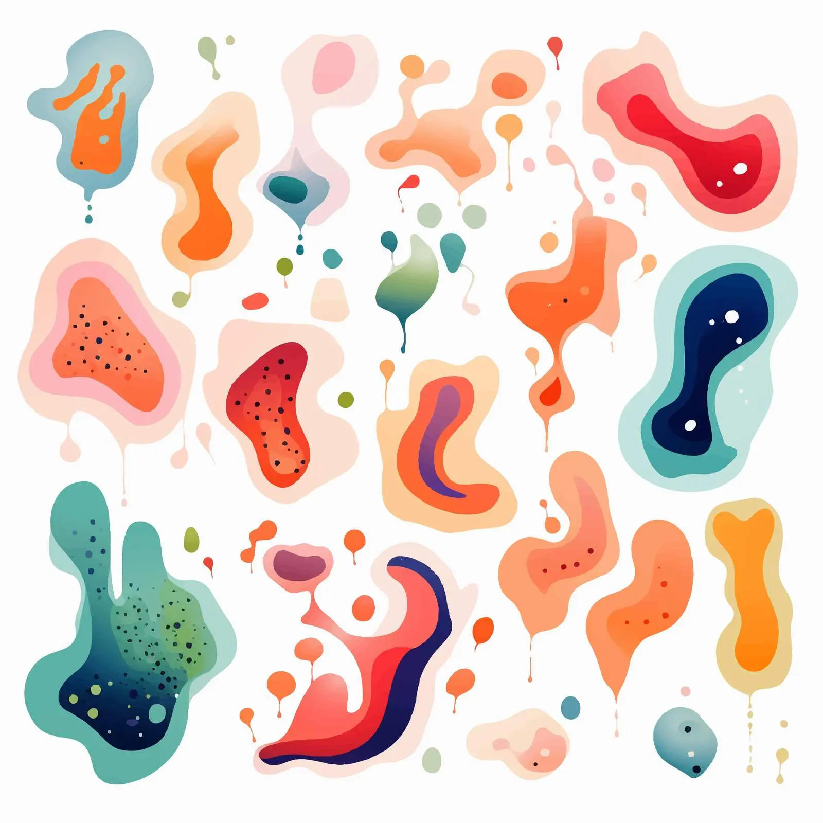 Abstract Fluid Shapes and Organic Elements Set – free artistic styling image from Dotvec