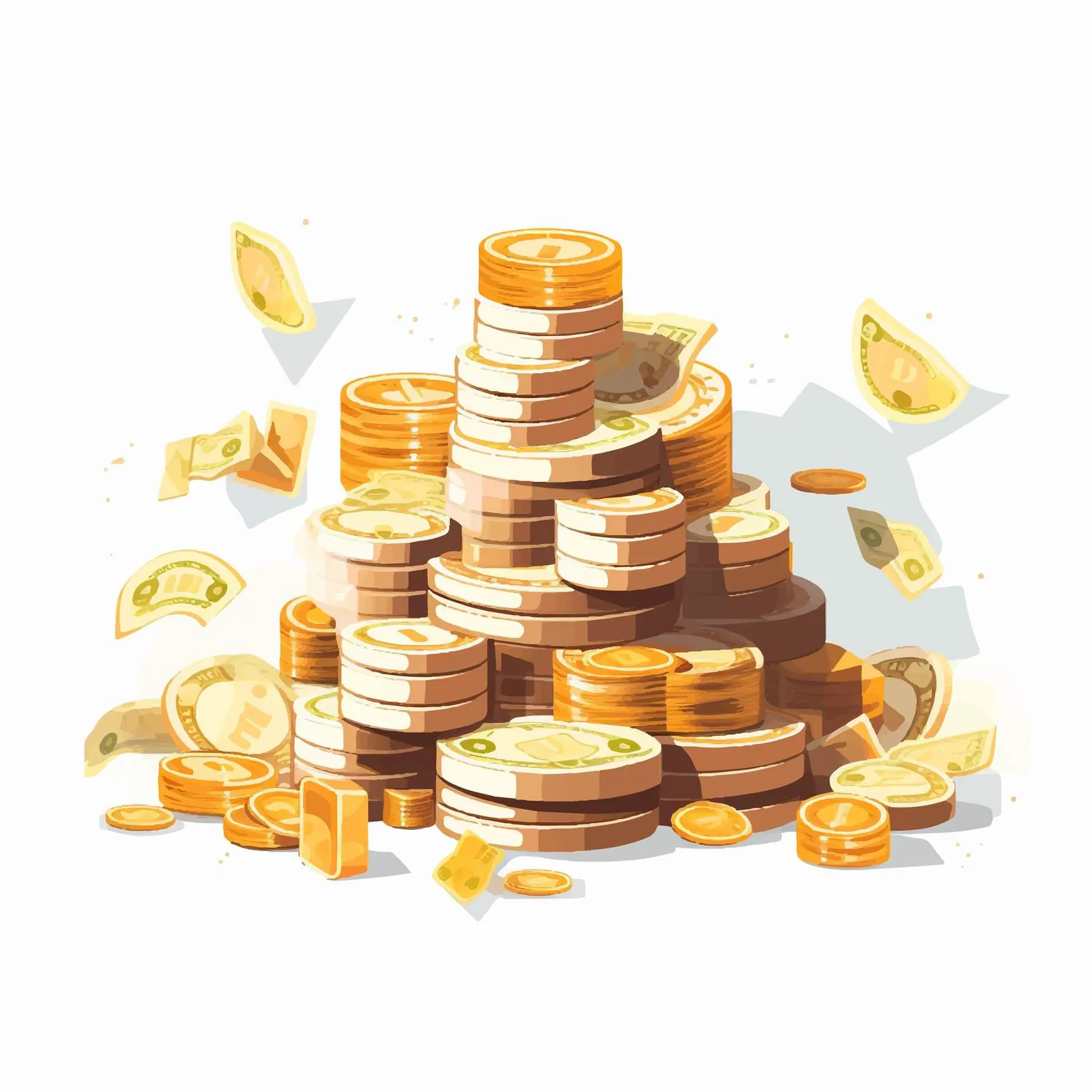 Abstract Money and Gold Coins Vector Design — free download from Dotvec