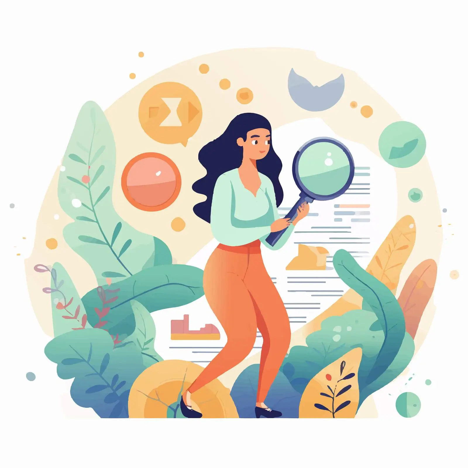 Person Analyzing Information in Abstract Scene — free download from Dotvec