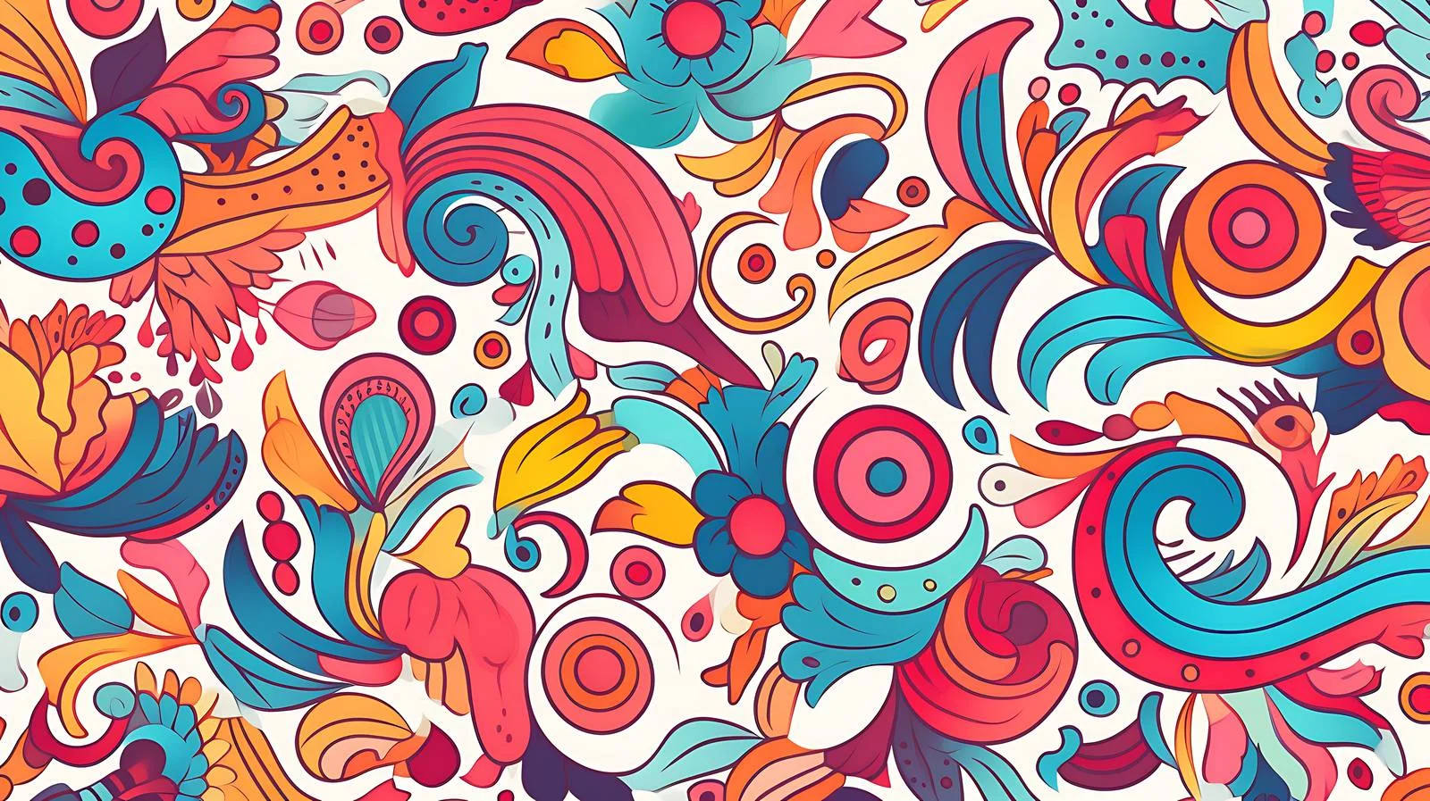 Hippie Doodle Seamless Pattern — free download from Dotvec
