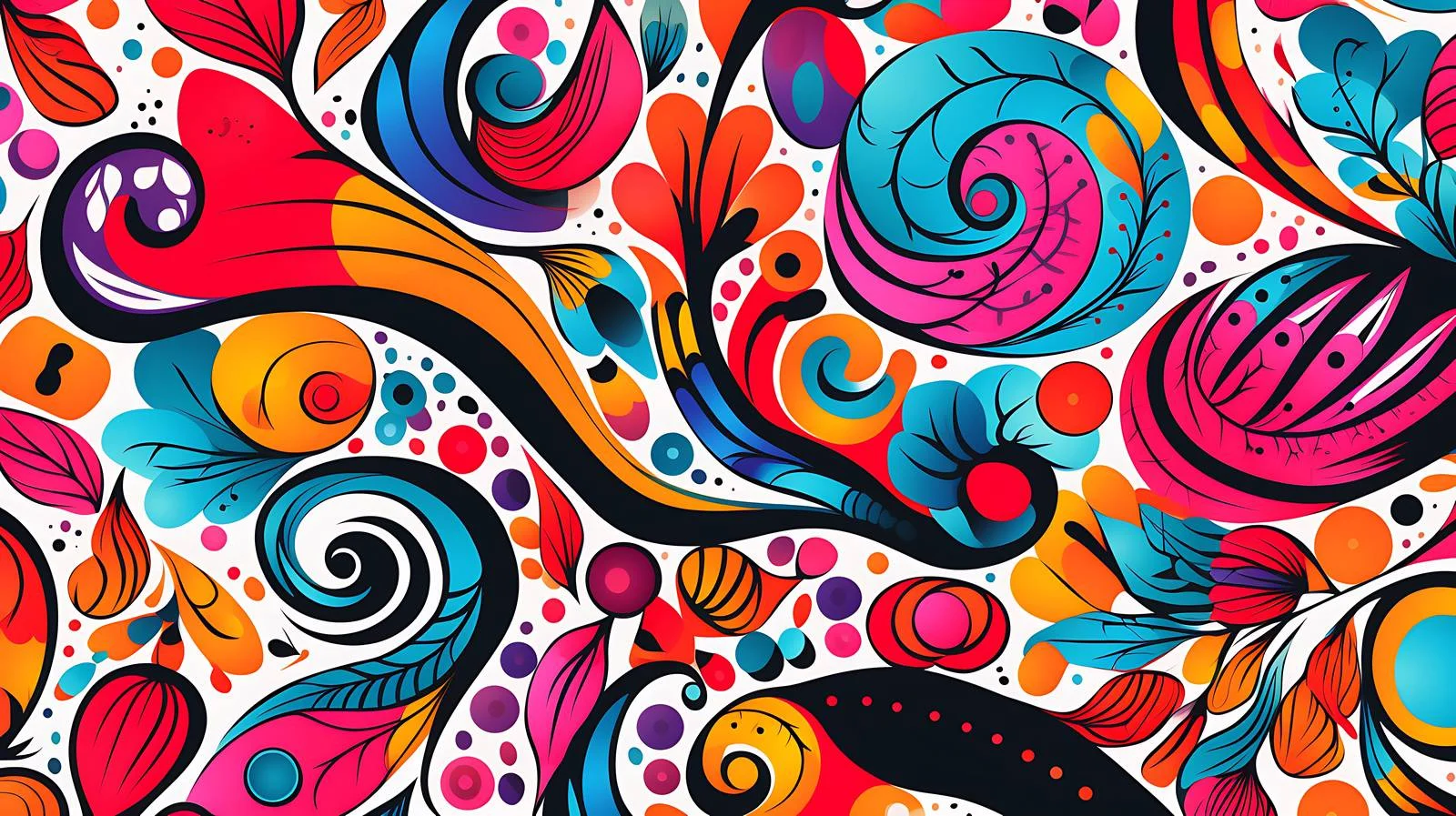Hippie Co Doodle Seamless Pattern — free download from Dotvec