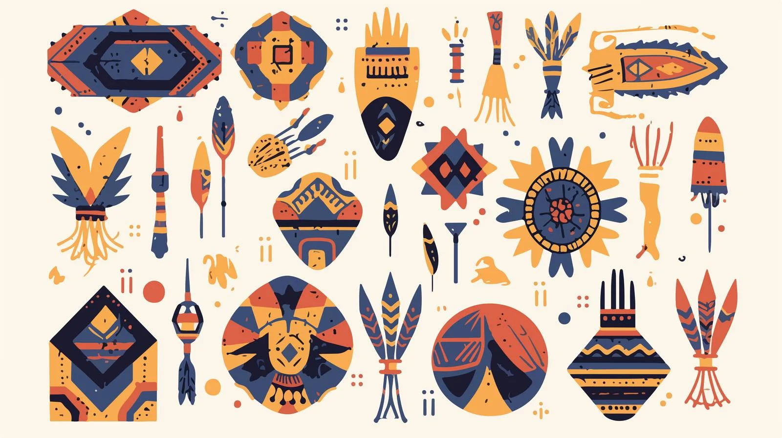 Intricate African Tribal Geometric Patterns — free download from Dotvec
