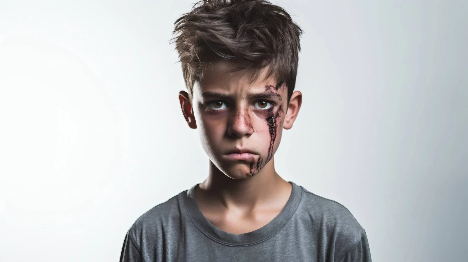 Portrait of Agitated Boy on White Background — free download from Dotvec