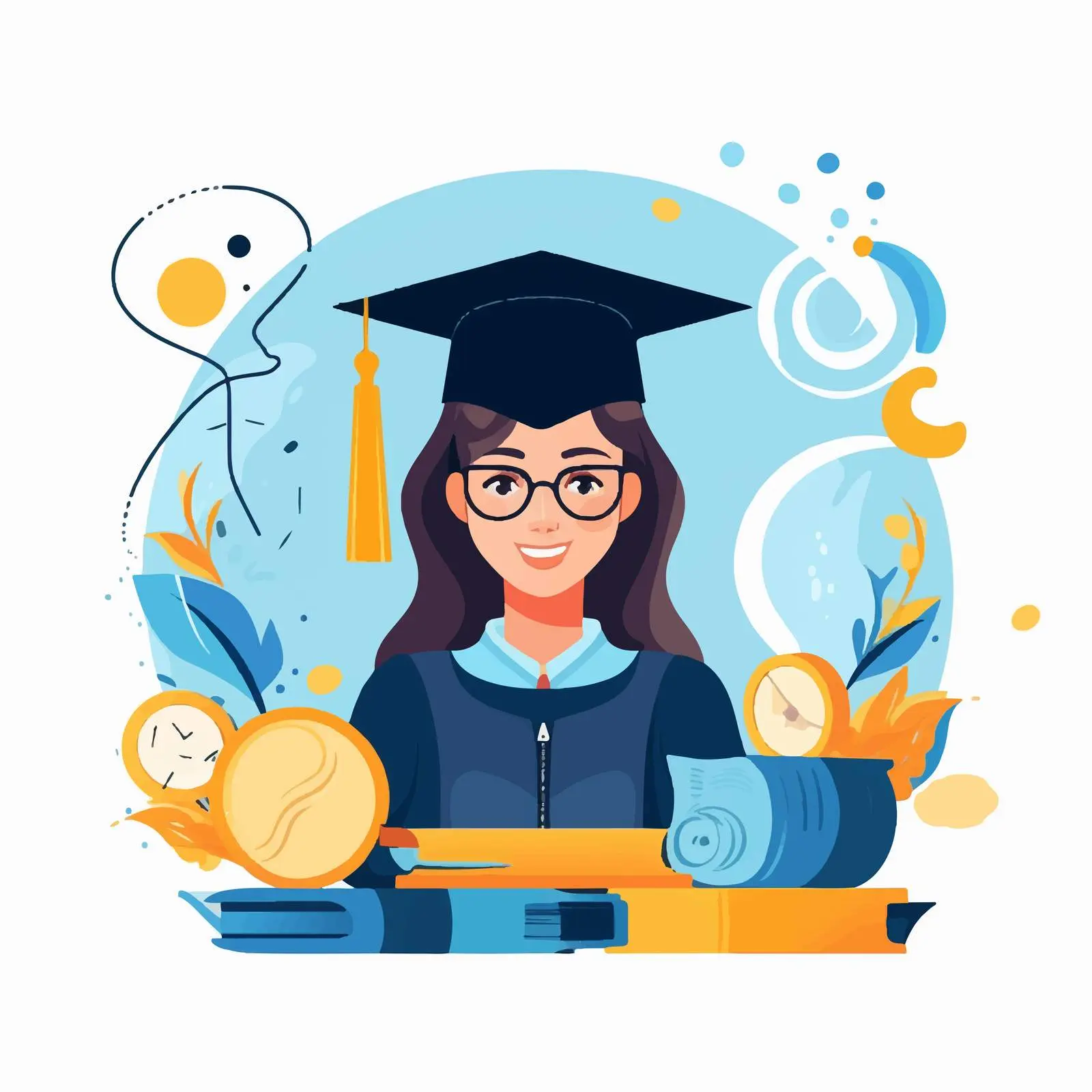 Cartoon Vector Graphic Design for Academic Education – free educational vector image from Dotvec
