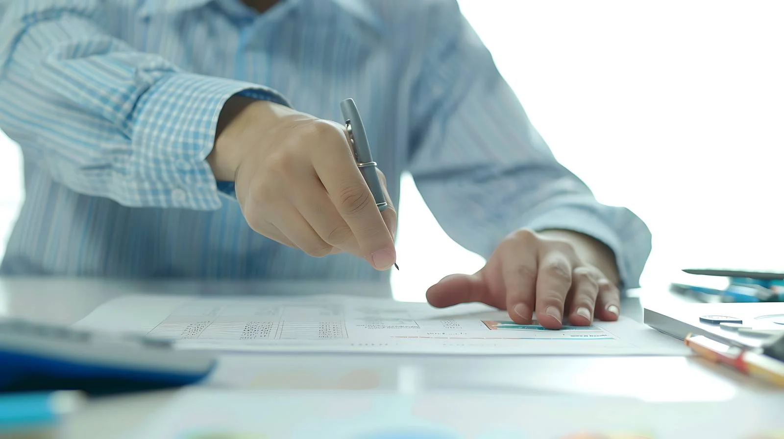 Accountant Pointing at Company Data Number — free download from Dotvec