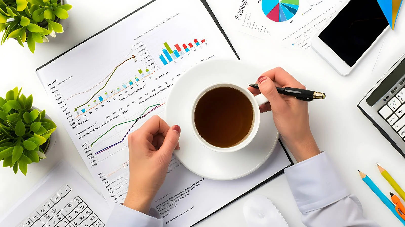 Professional Accountant Working with Coffee — free download from Dotvec