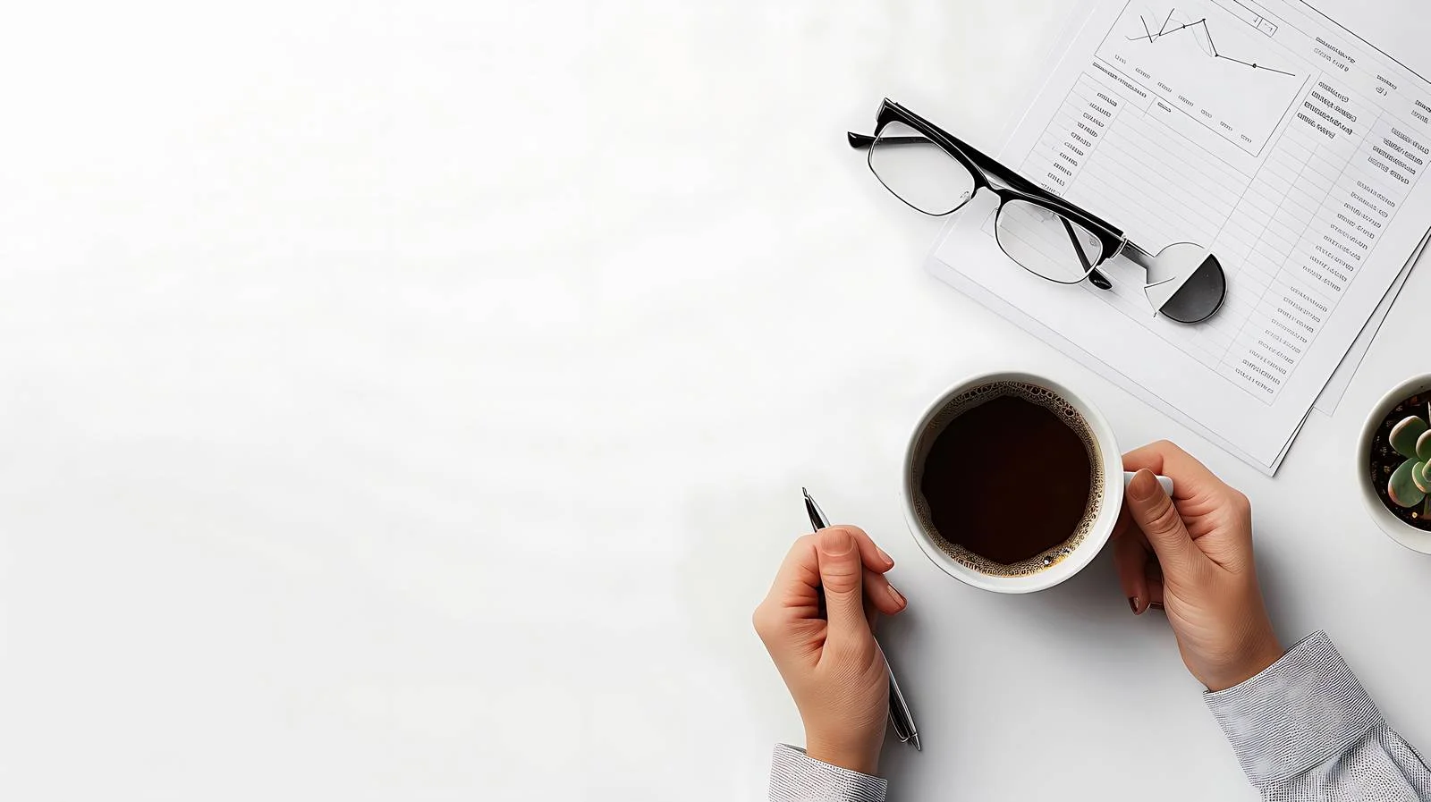 Accountant Working with Coffee Break — free download from Dotvec