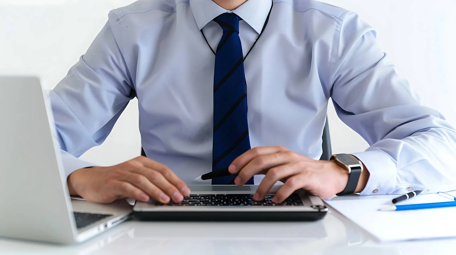 Professional Accountant Laptop Work Scene — free download from Dotvec