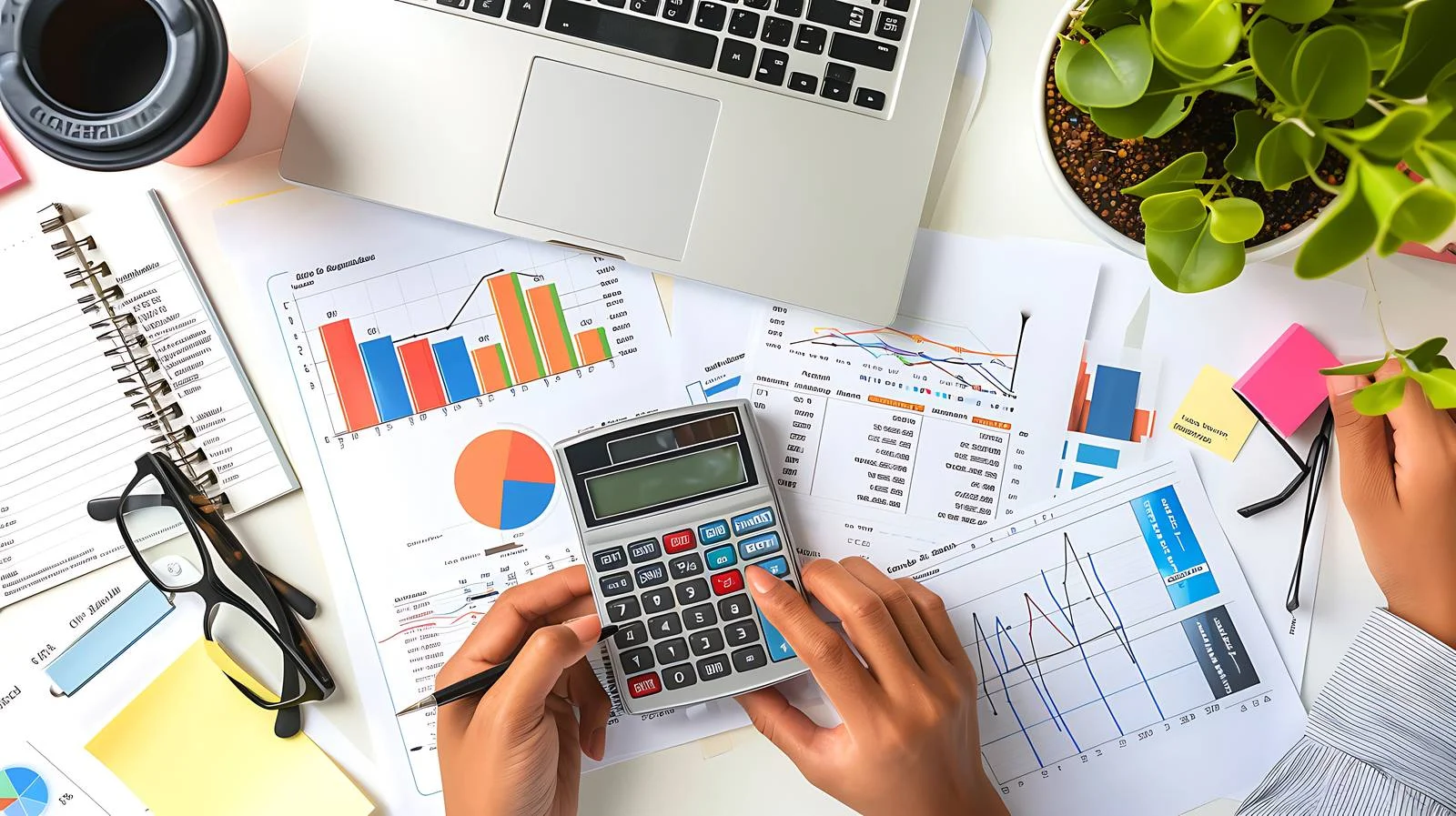 Accountant Calculating with Calculator – free deduction image from Dotvec