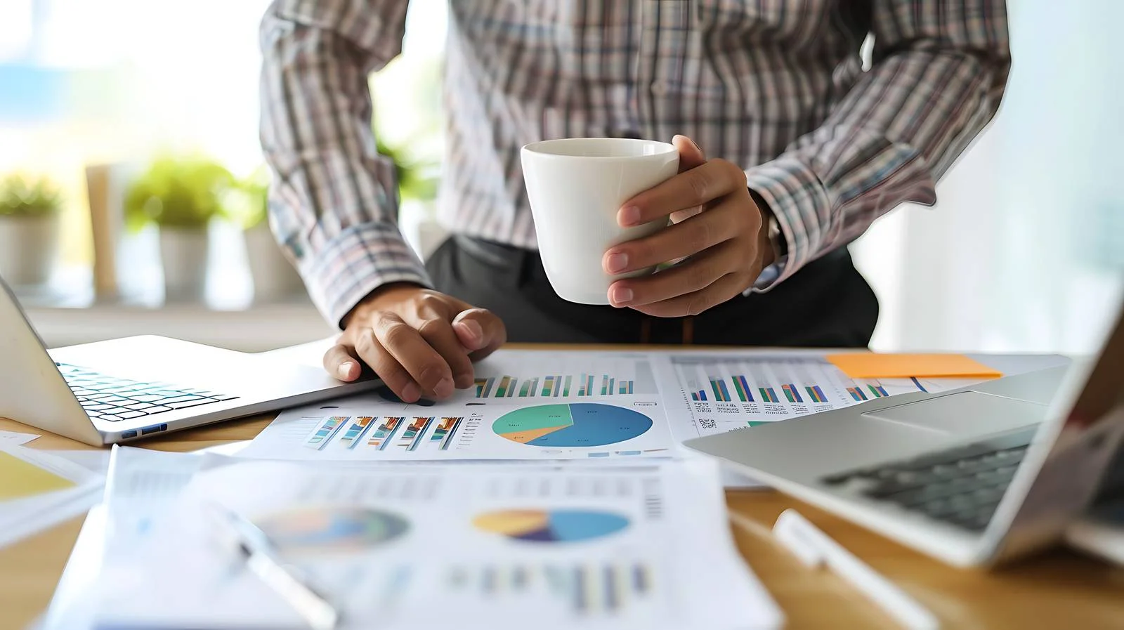 Professional Accountant Working with Coffee — free download from Dotvec