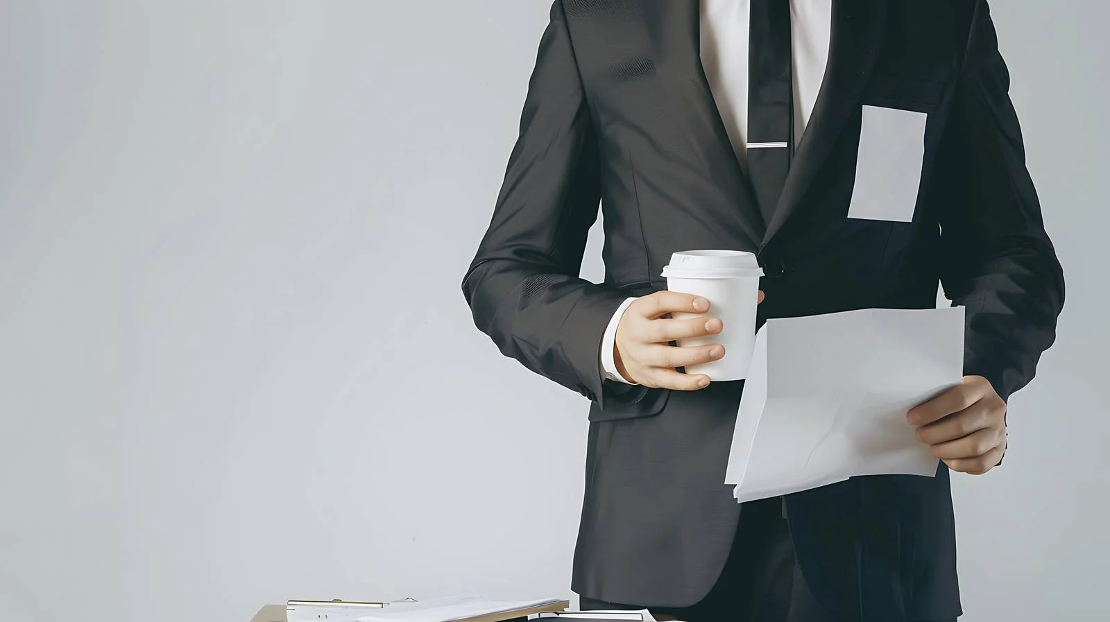 Professional Accountant Working and Holding Coffee Cup — free download from Dotvec
