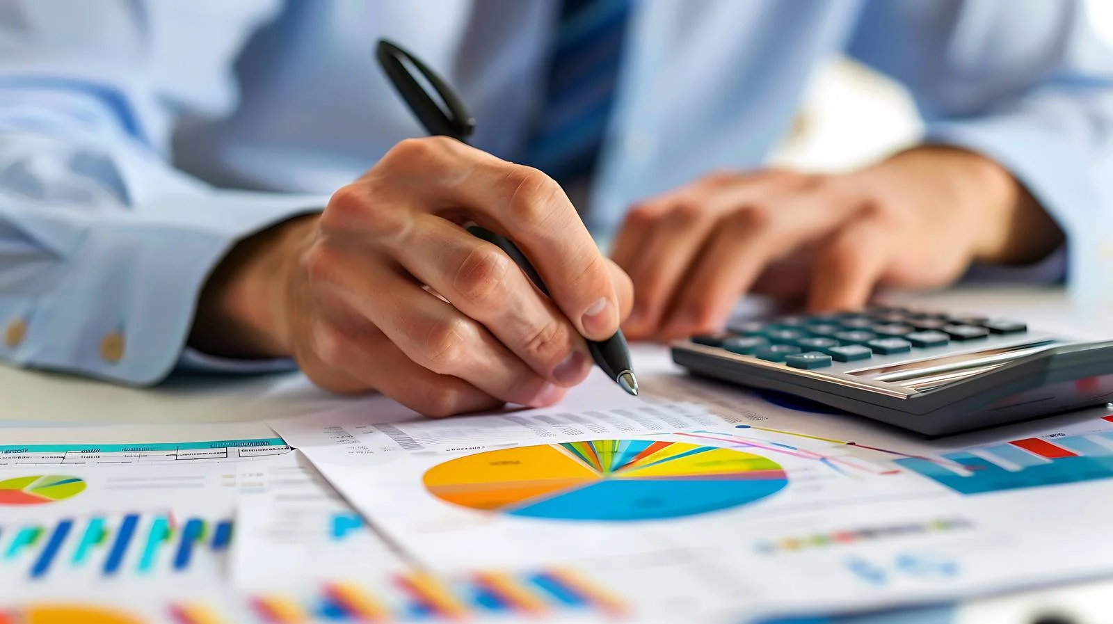 Accountant Analyzing Company Data Report — free download from Dotvec