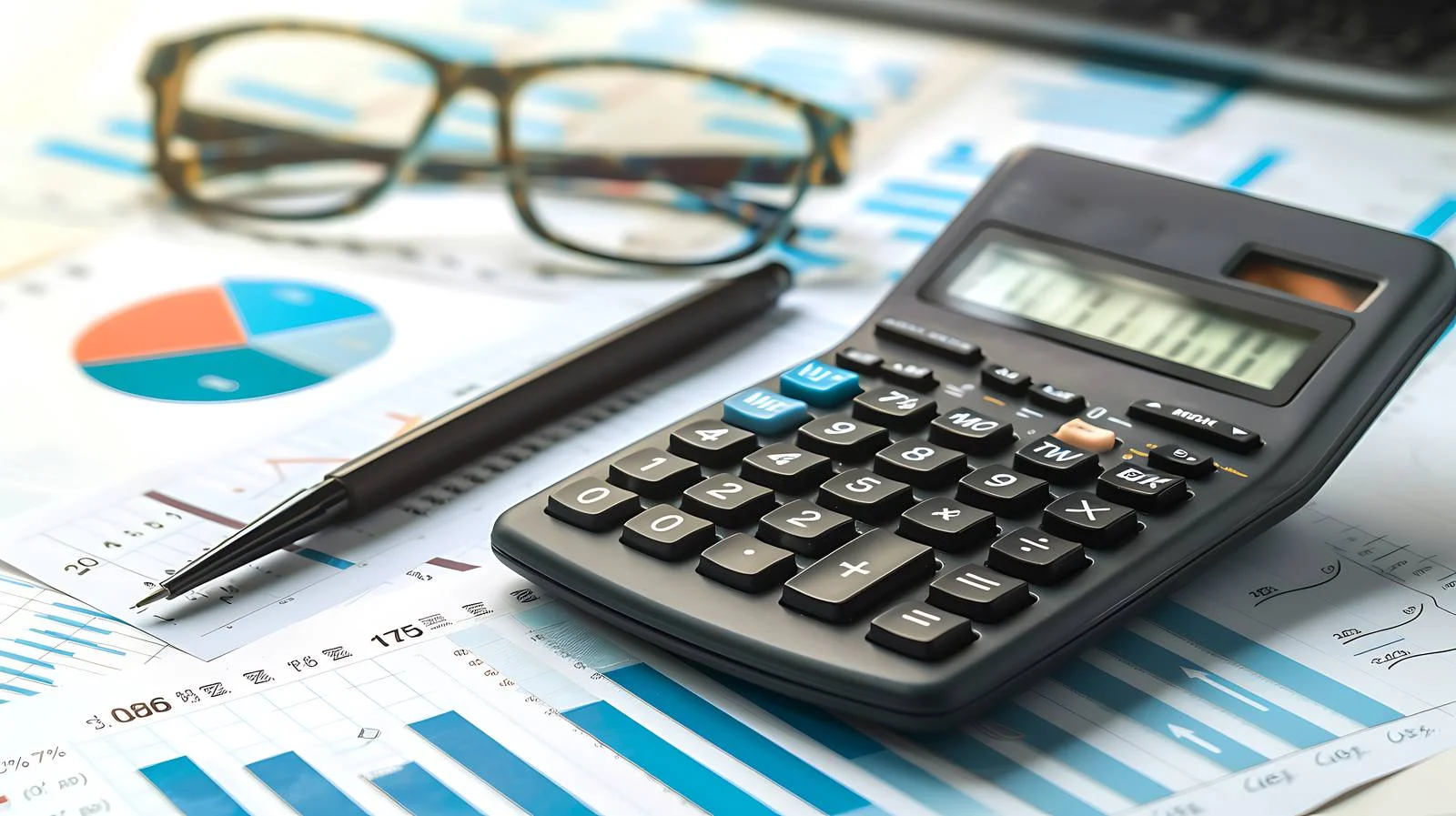 Analyzing Financial Data at Office Desk — free download from Dotvec