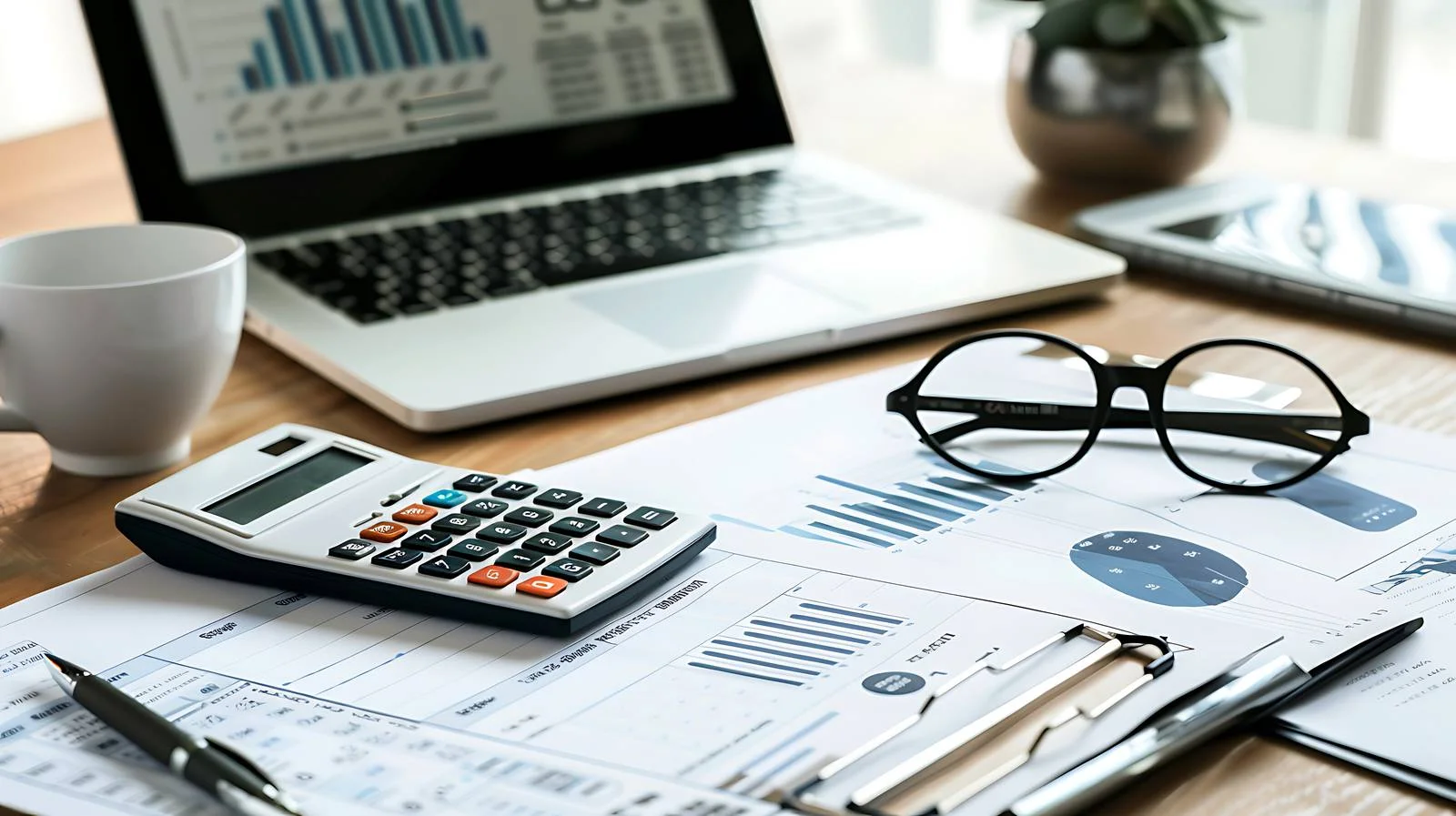 Accounting with Laptop and Data Sheet — free download from Dotvec