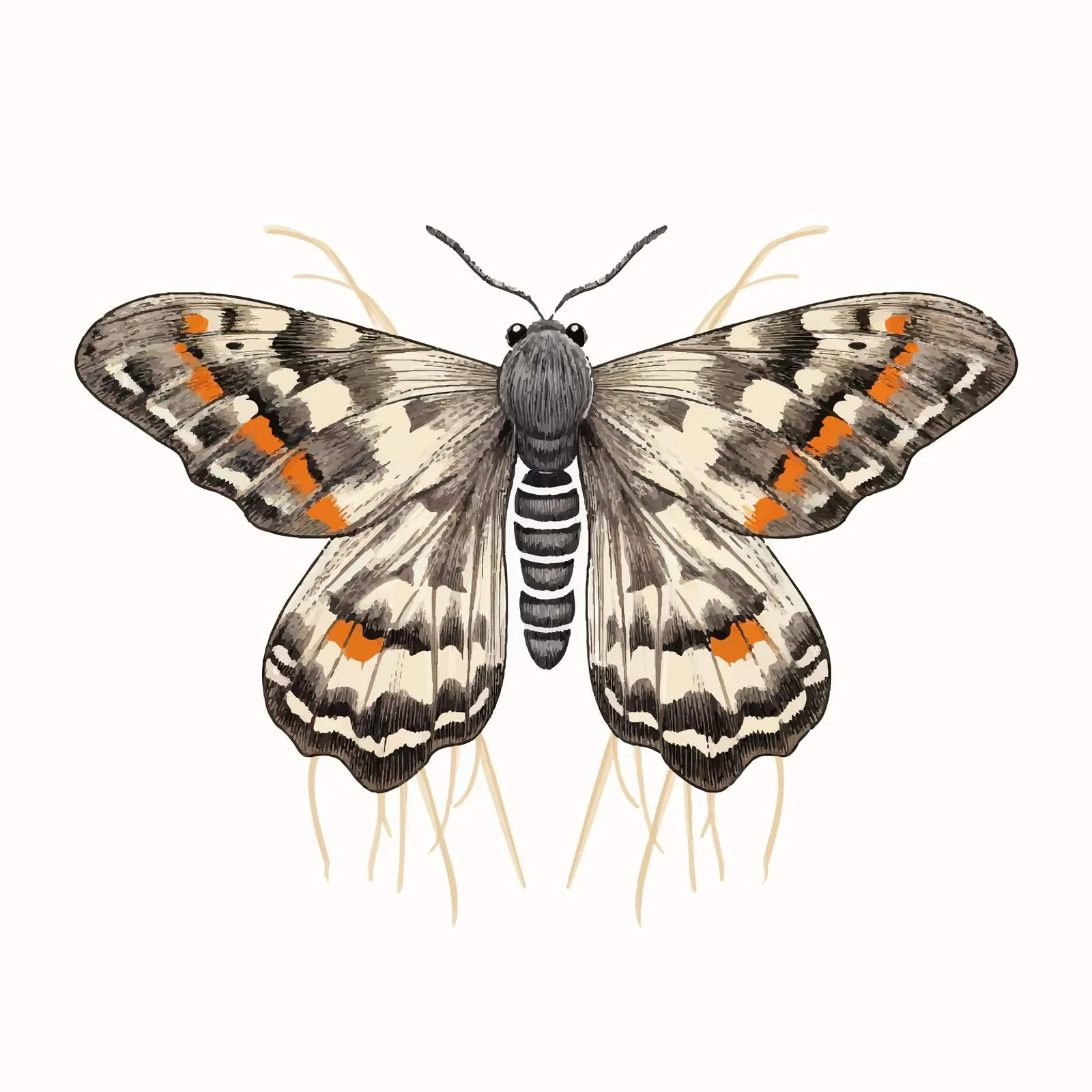 Acronicta Rumicis Butterfly Flying Striped Insect — free download from Dotvec