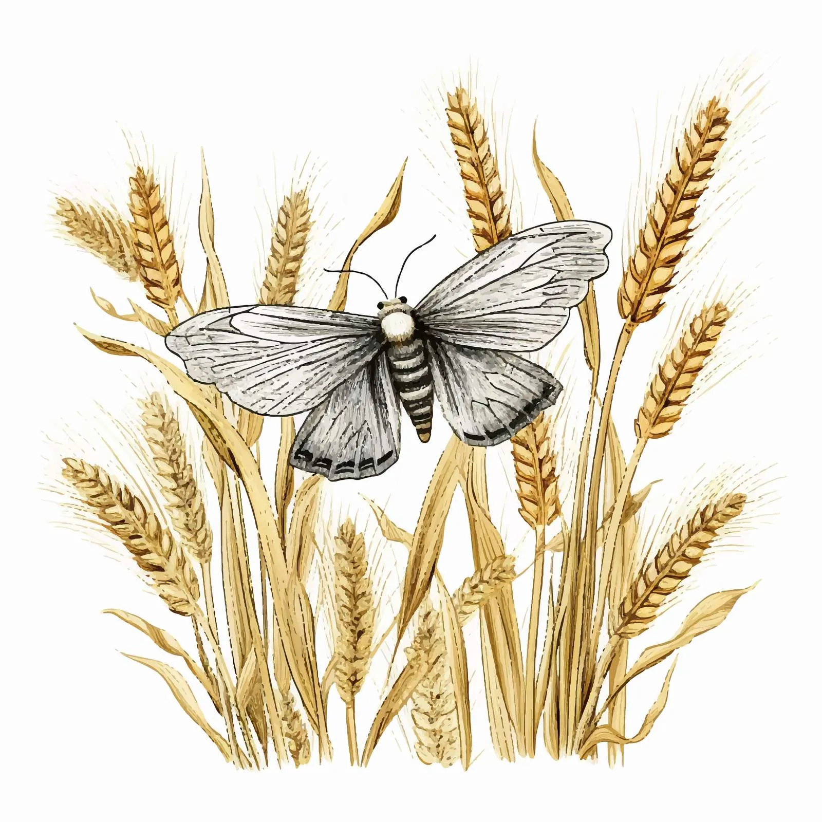 Acronicta Rumicis Butterfly Flying Vector Image — free download from Dotvec