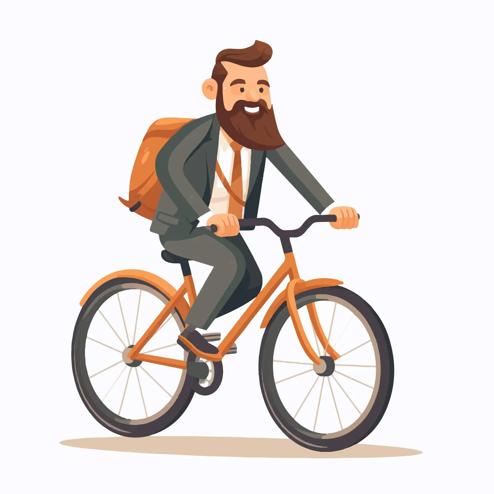 Active Businessman Riding Bike Isolated on White — free download from Dotvec