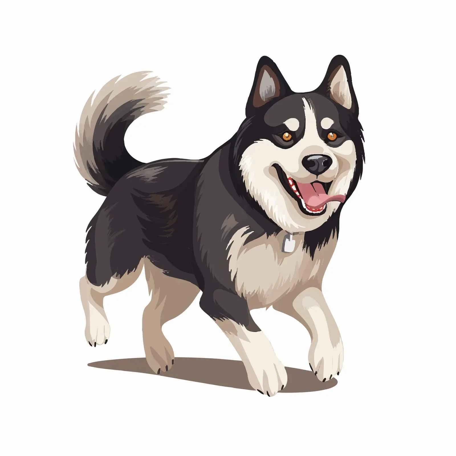 Friendly Cartoon Husky Dog Vector Illustration – free dog graphic image from Dotvec