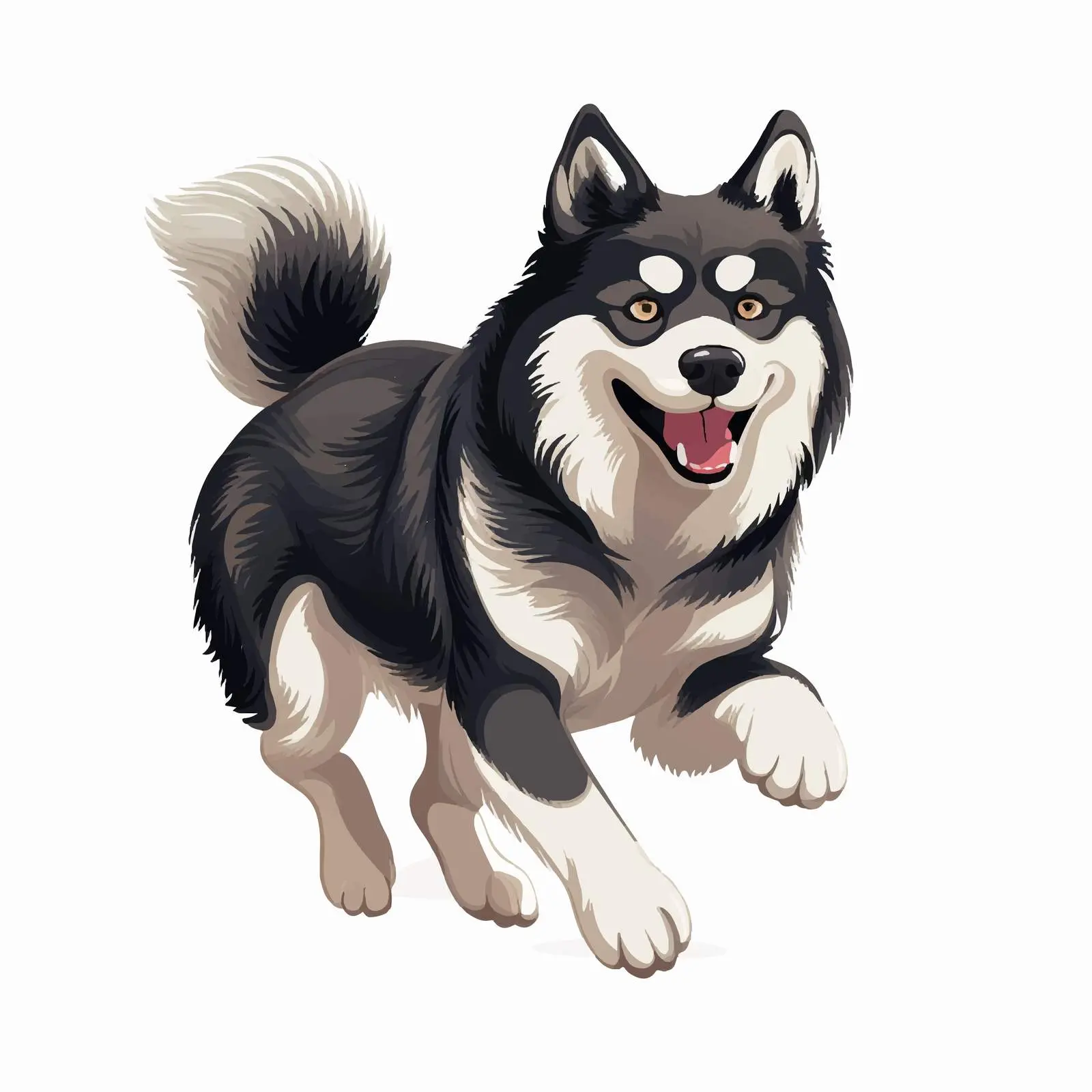 Friendly Cartoon Husky Dog Vector Illustration – free dog graphic image from Dotvec