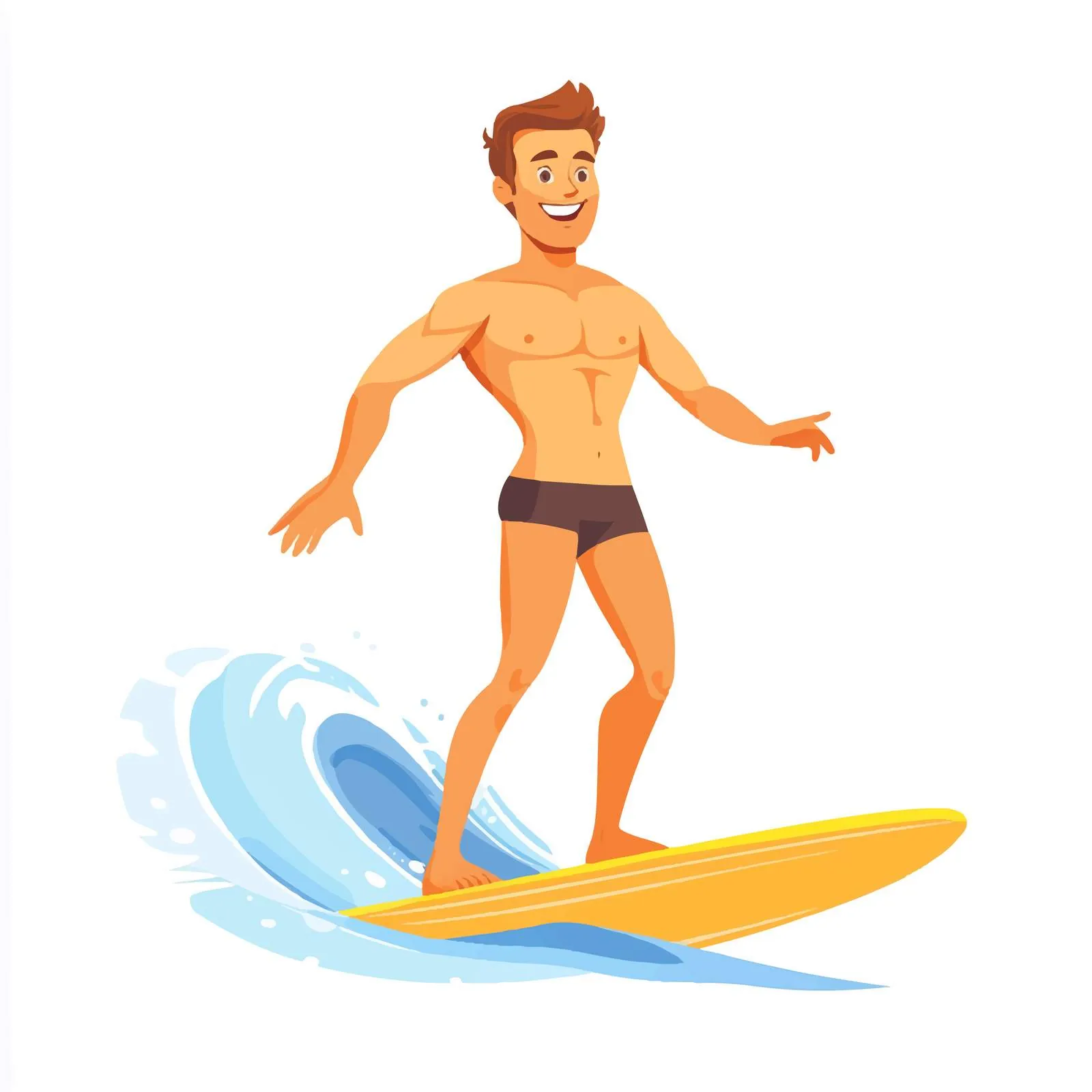 Active Male Surfing Vector Illustration — free download from Dotvec