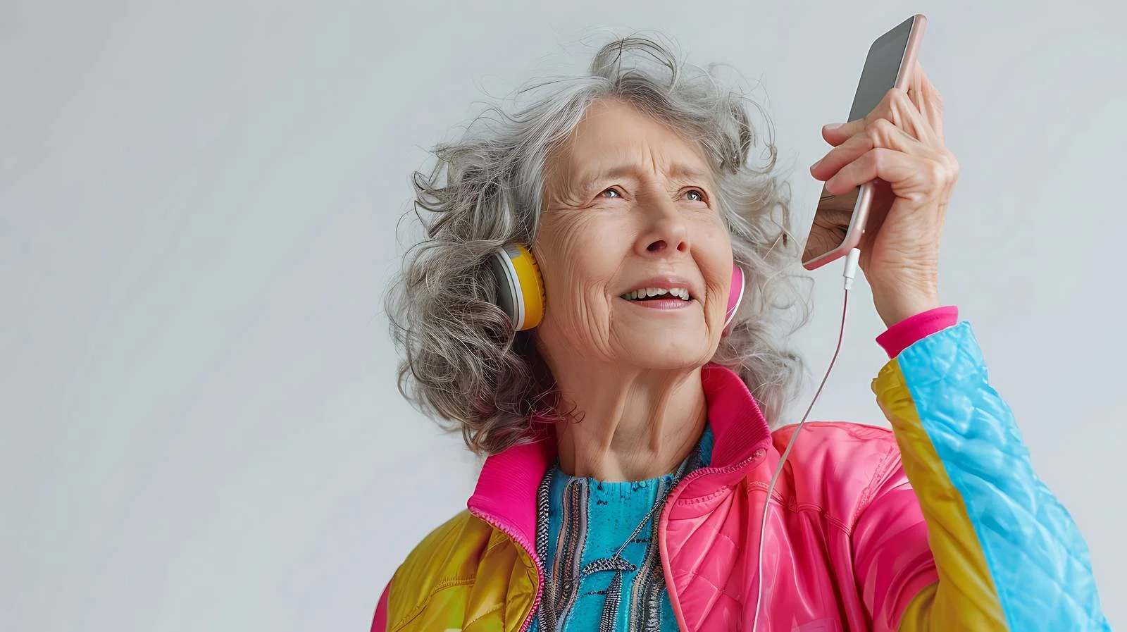 Active Senior Woman Listening to Music — free download from Dotvec