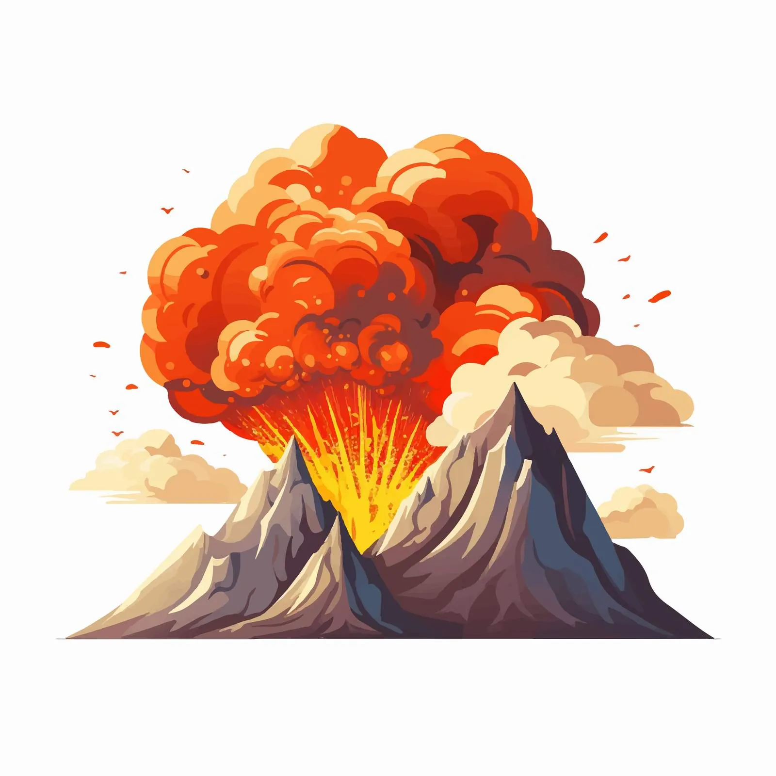 Active Volcano Erupting with Smoke and Lava — free download from Dotvec