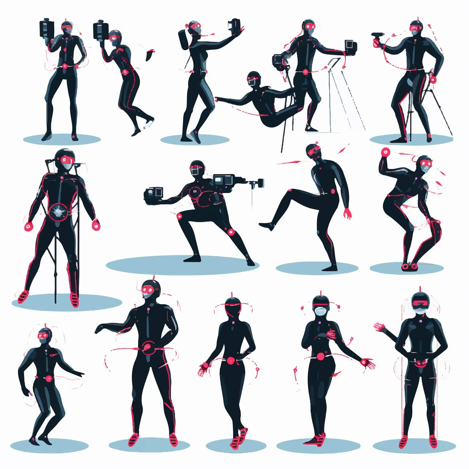 Actors in Motion Capture Suits for Filming — free download from Dotvec