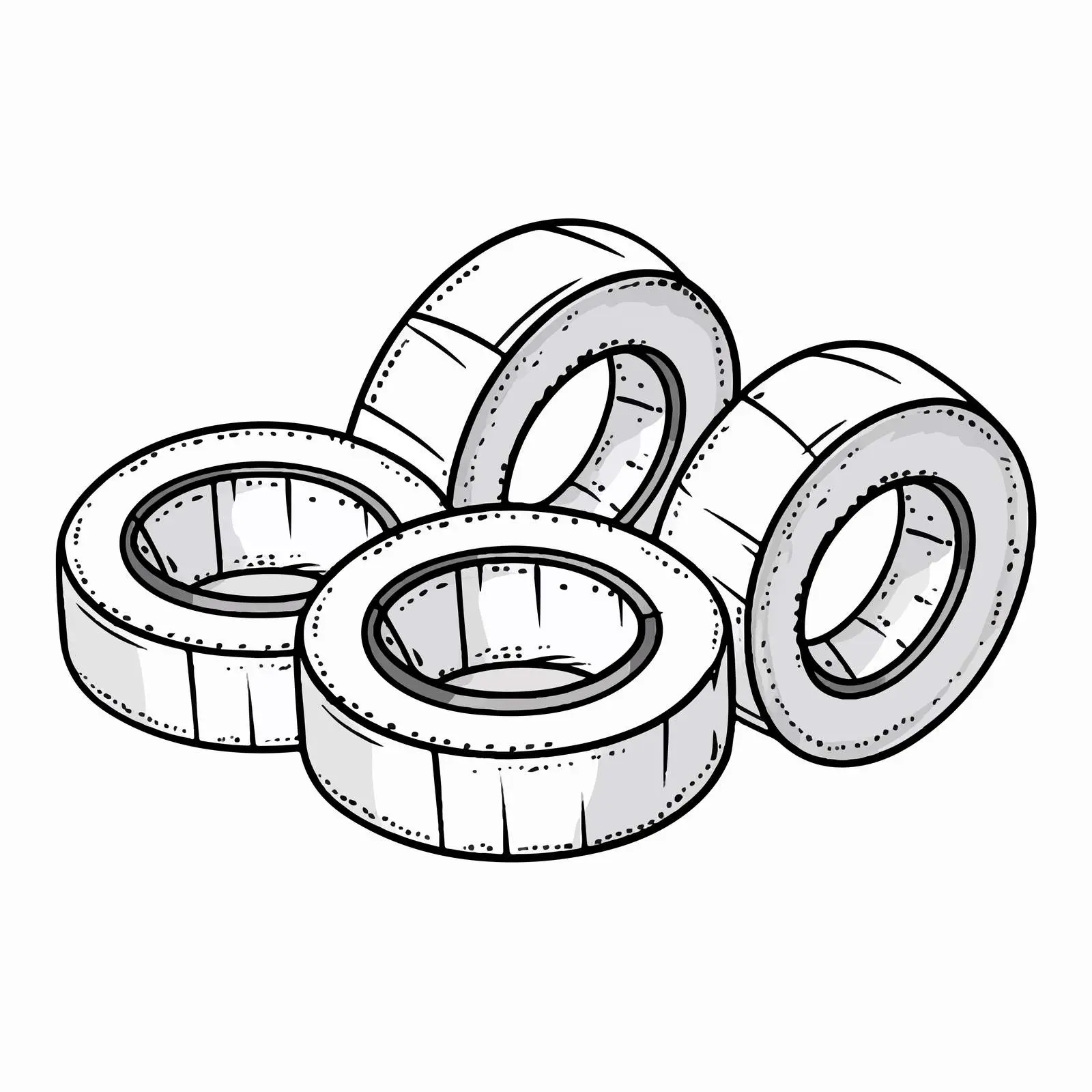 Cartoon Vector Outline Illustration of Adhesive Tape – free adhesive tape image from Dotvec
