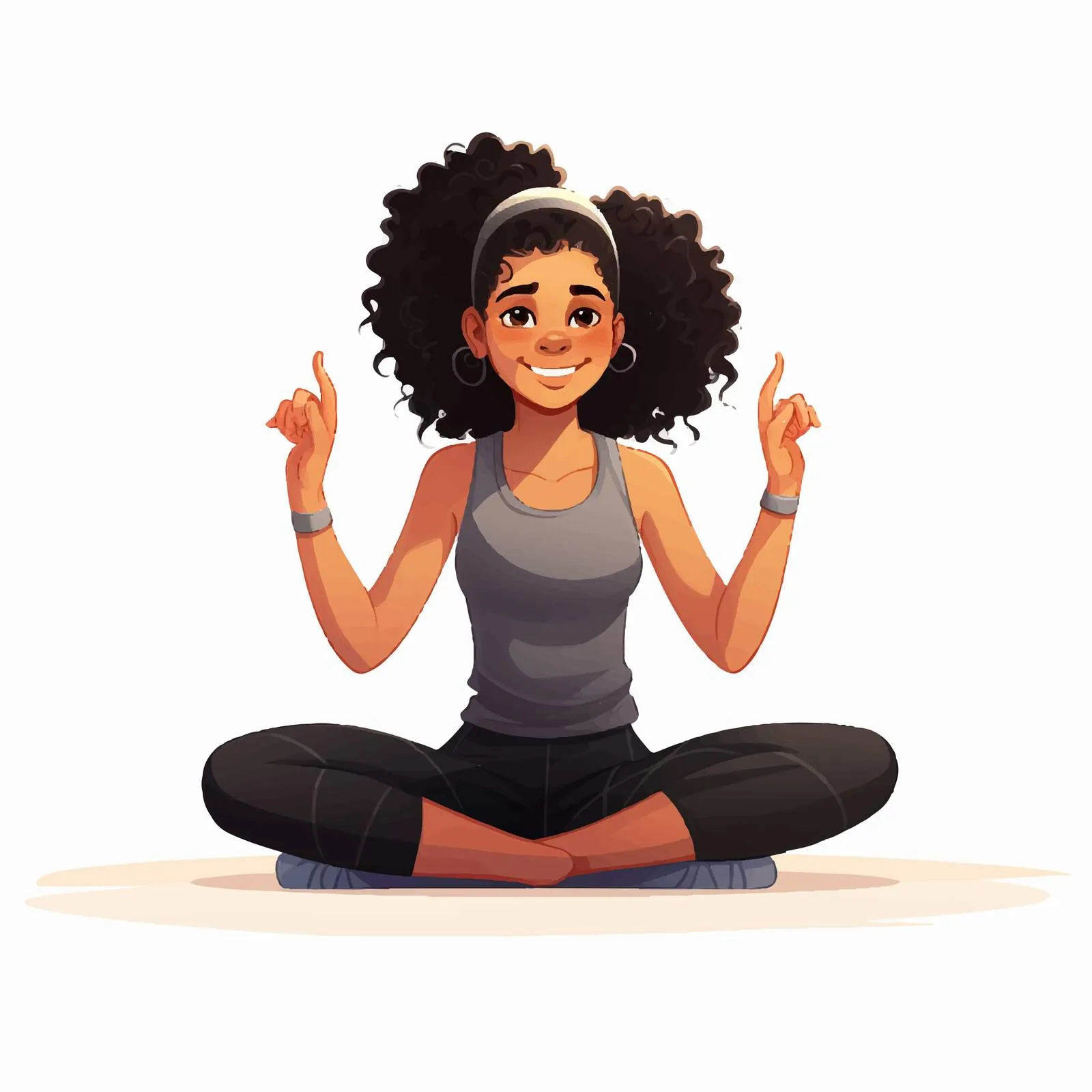 Fit Black Woman Practicing Yoga on Mat — free download from Dotvec