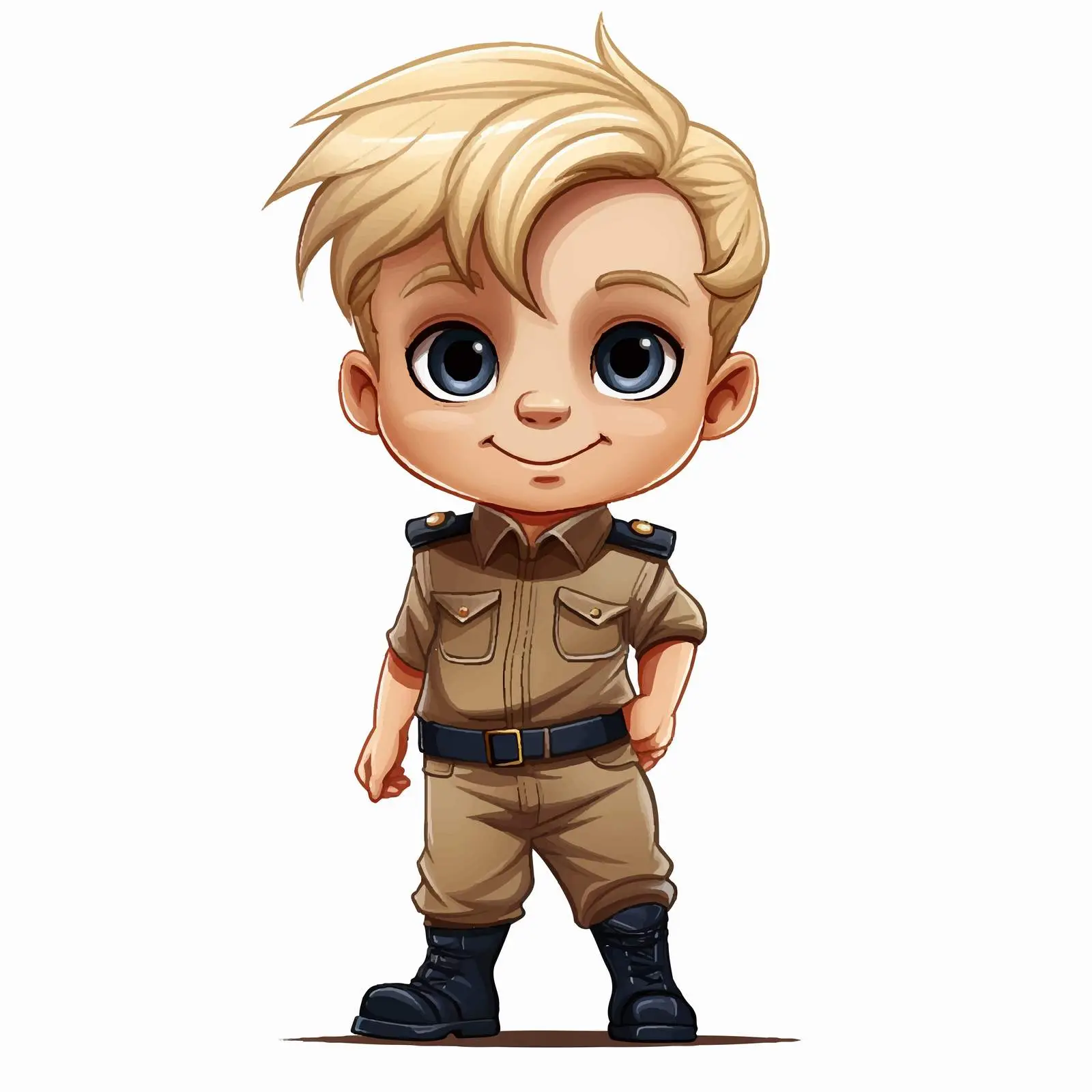 Adorable Boy in Cartoon Sergeant Uniform – free childhood fun image from Dotvec