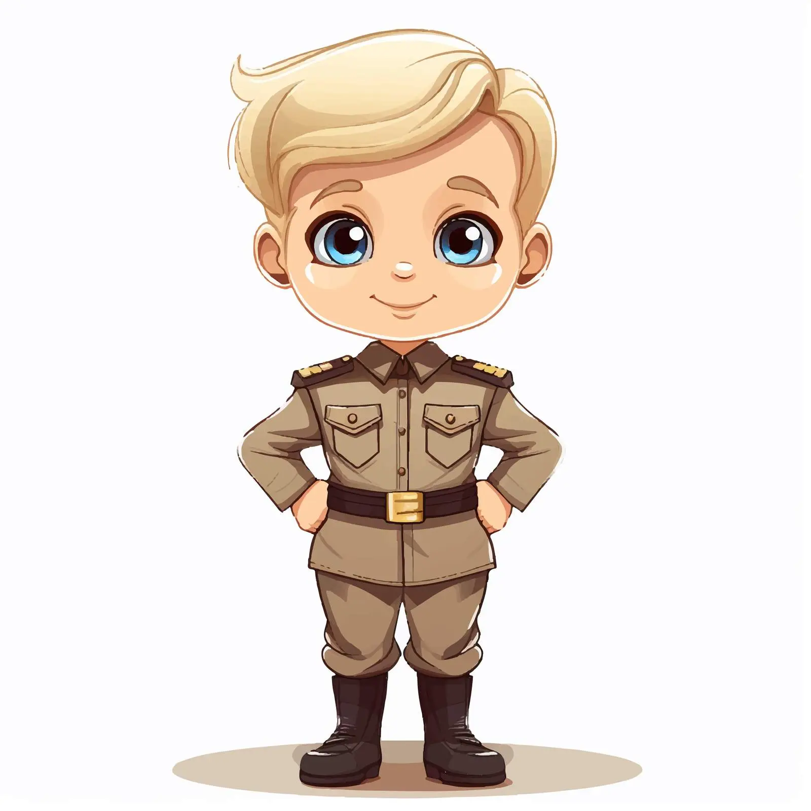 Adorable Blond Boy in Cartoon Sergeant Uniform — free download from Dotvec