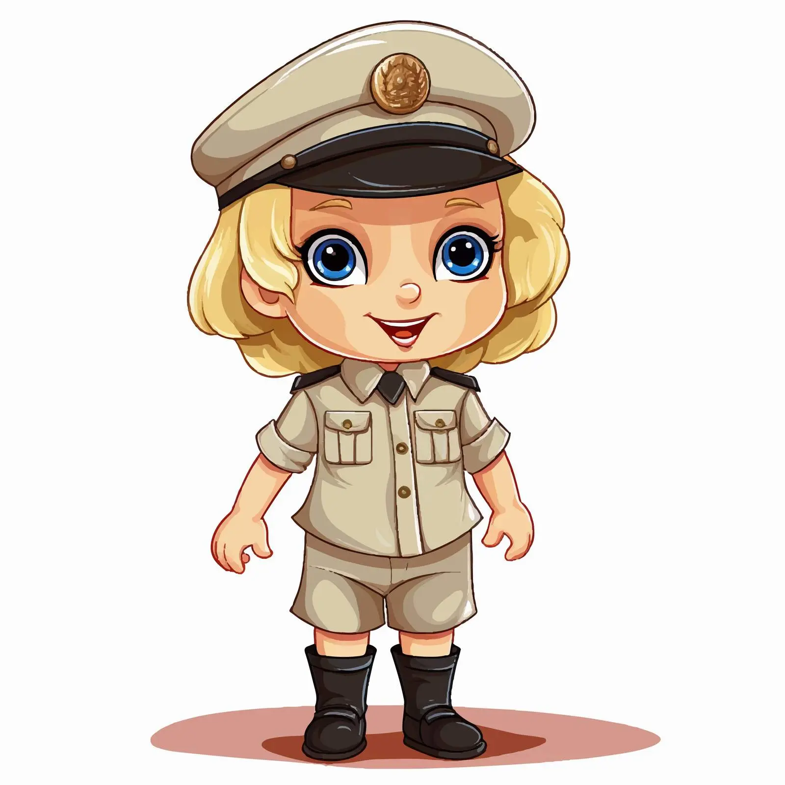Cute Boy in Cartoon Sergeant Officer Uniform — free download from Dotvec