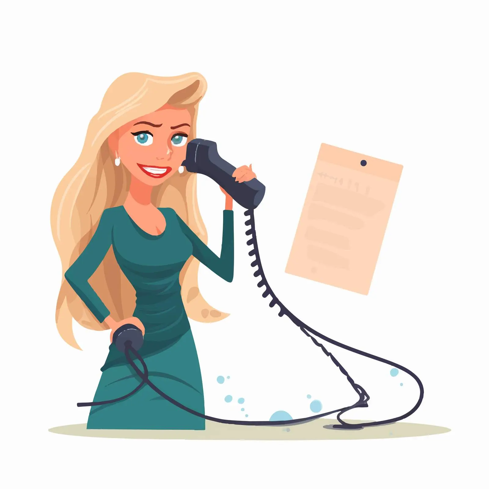 Cute Blonde Woman with Telephone Handset — free download from Dotvec
