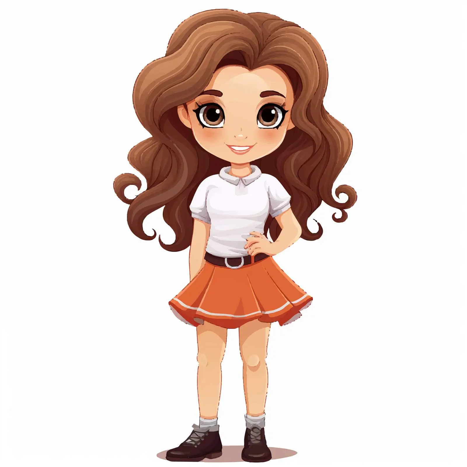 Stylish Cartoon Girl in Mini Skirt Vector — free download from Dotvec
