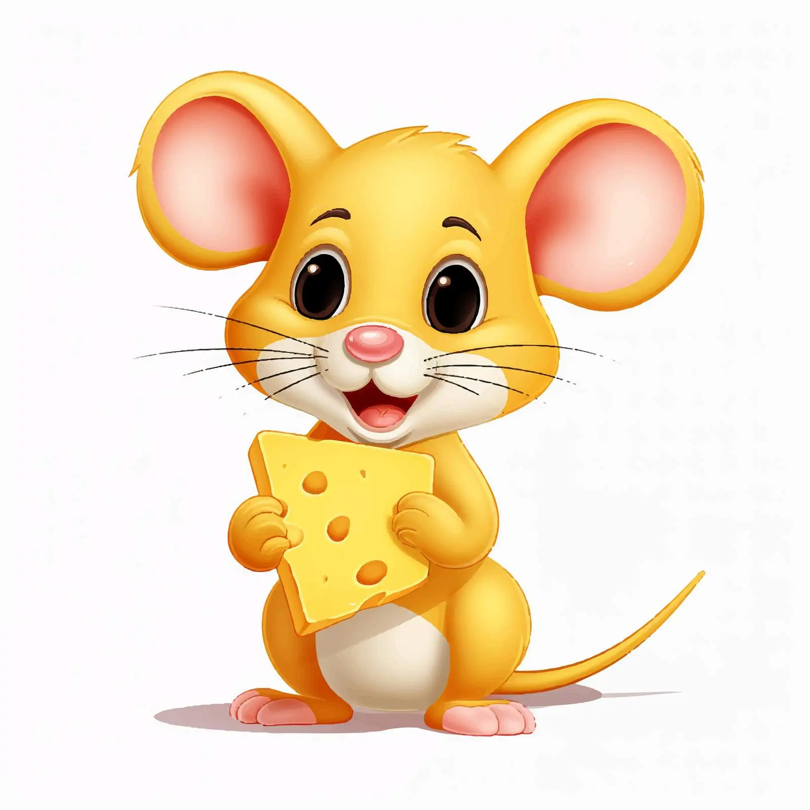 Cute Cartoon Mouse with Cheese Vector Illustration — free download from Dotvec