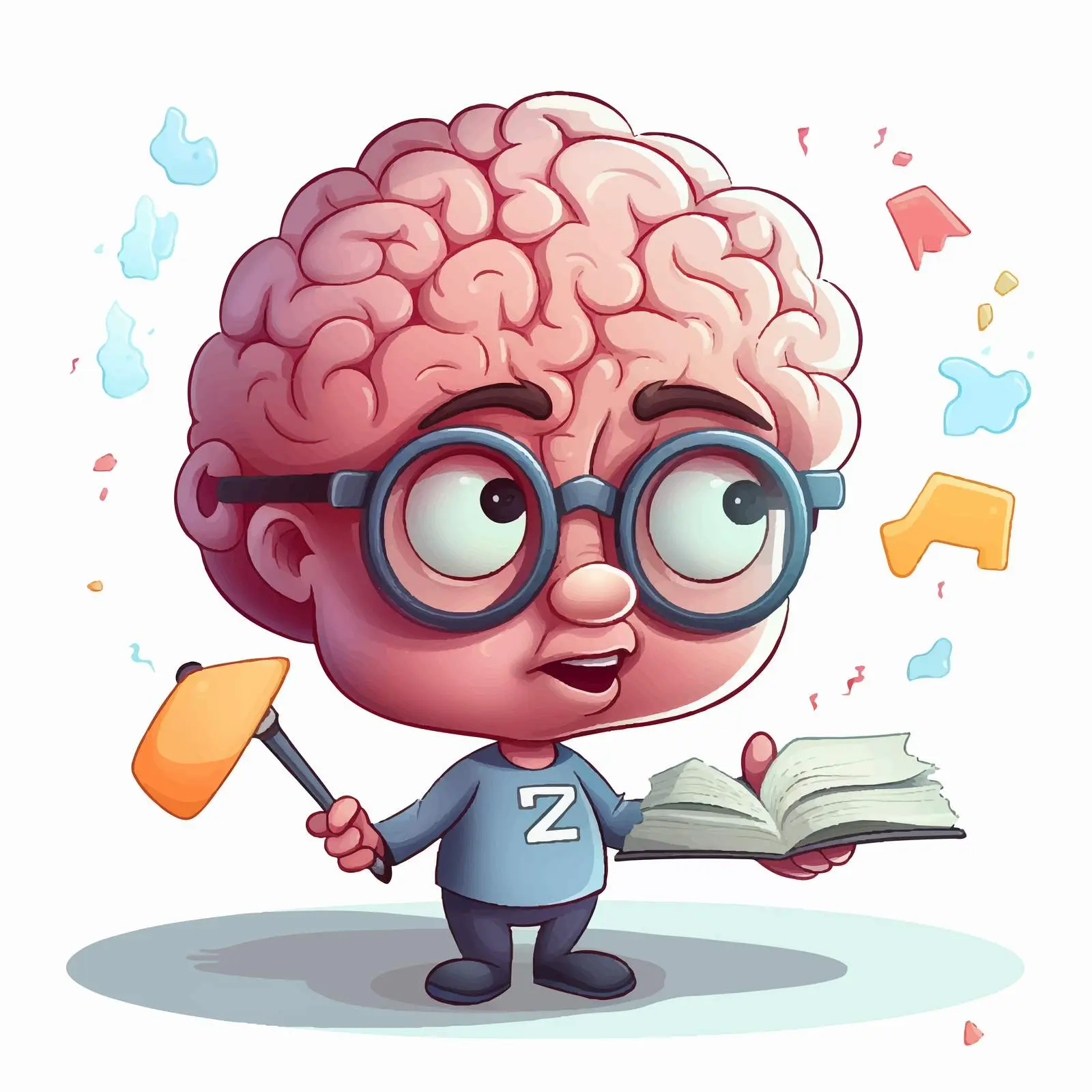 Curious Human Brain Solving Riddles with Glasses — free download from Dotvec