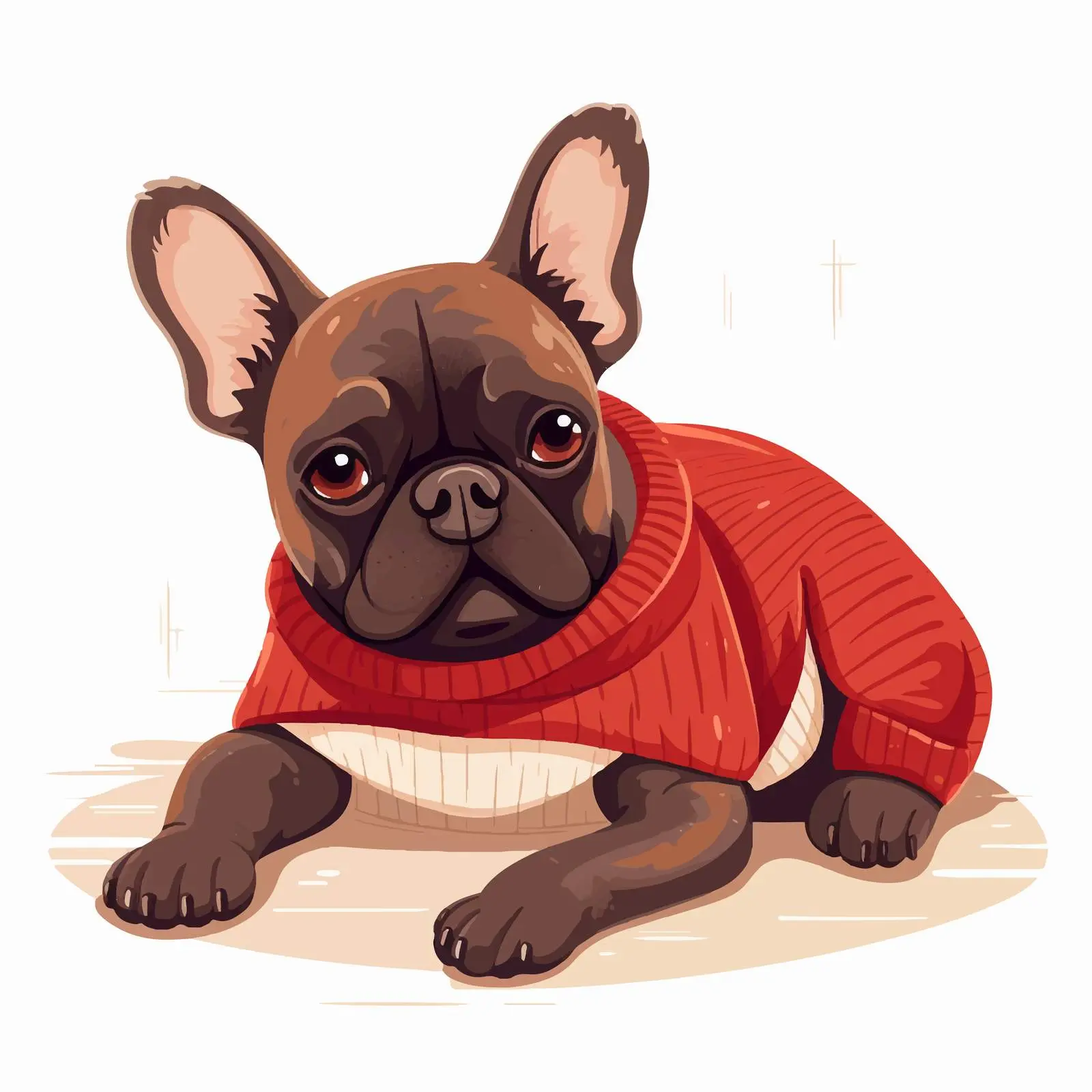 Adorable French Bulldog in Knitted Sweater – free bulldog image from Dotvec