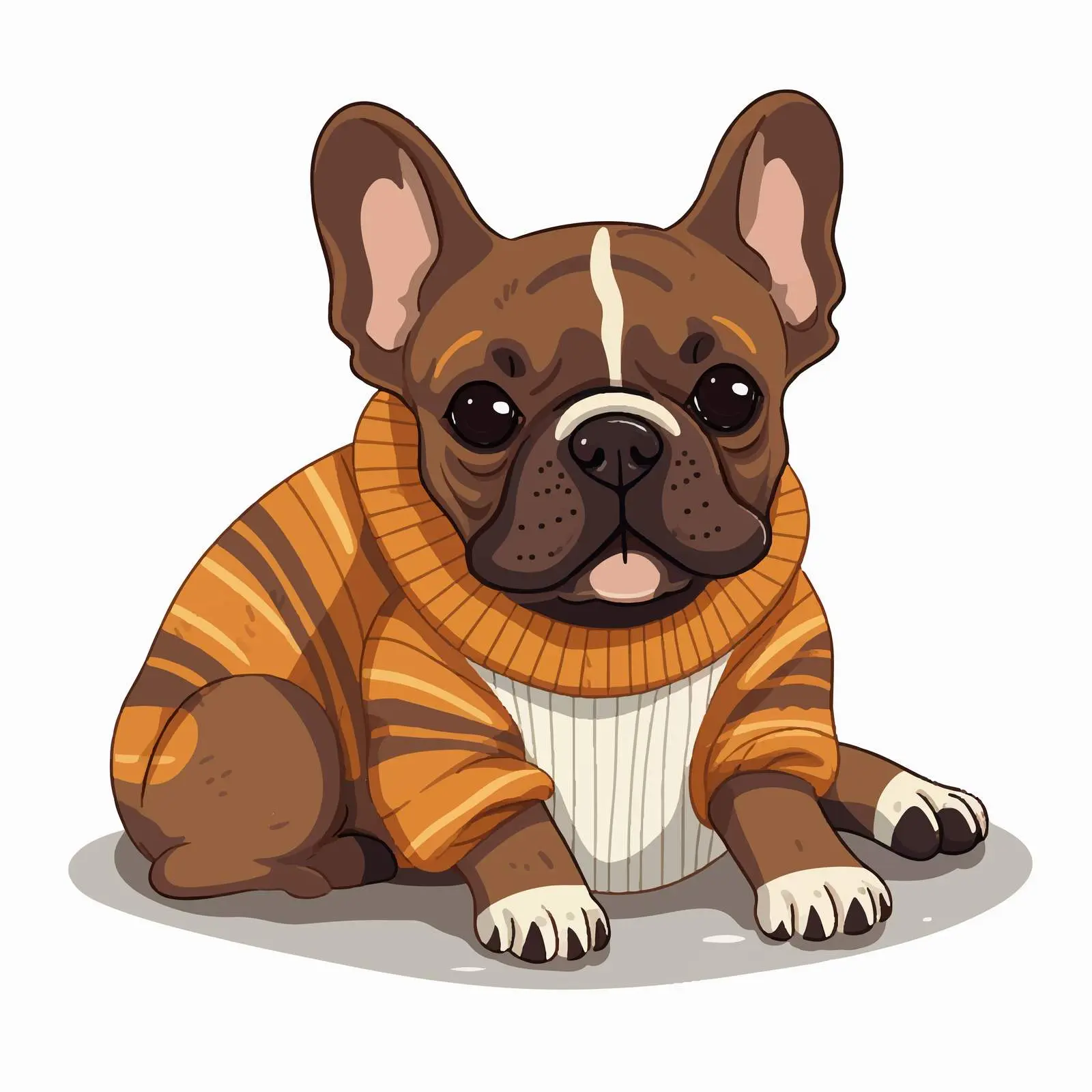Adorable French Bulldog in Knitted Sweater — free download from Dotvec