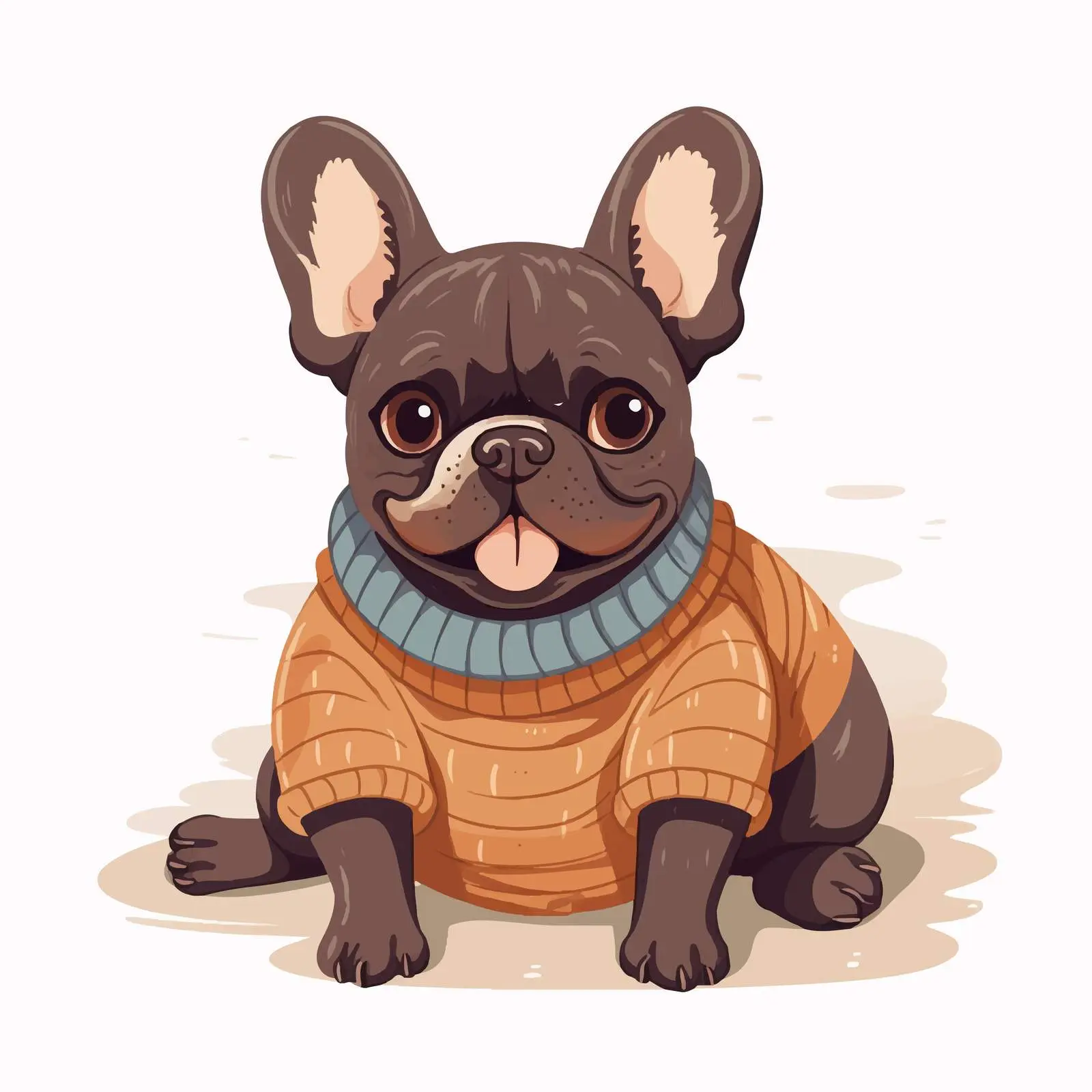 Adorable French Bulldog in Knitted Sweater – free bulldog image from Dotvec